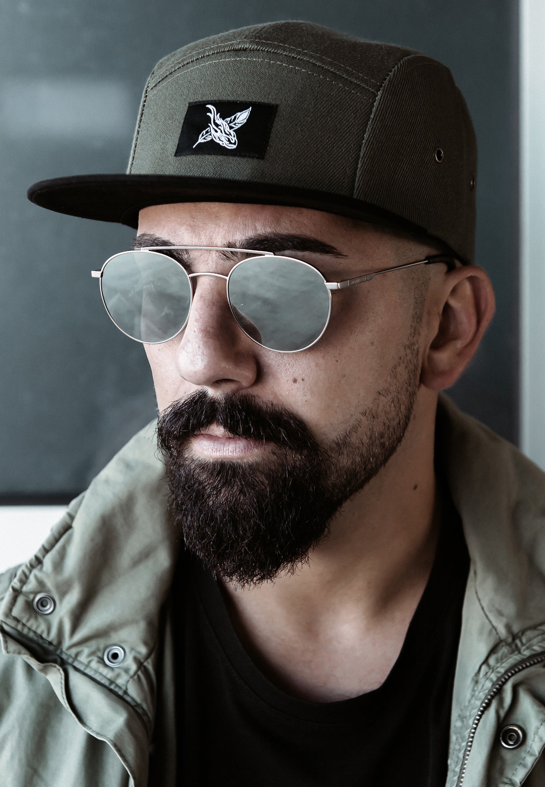 Blackskies-Port-Louis-5-Panel-Cap-Green-Black-Suede-Surf-Basecap-Skate