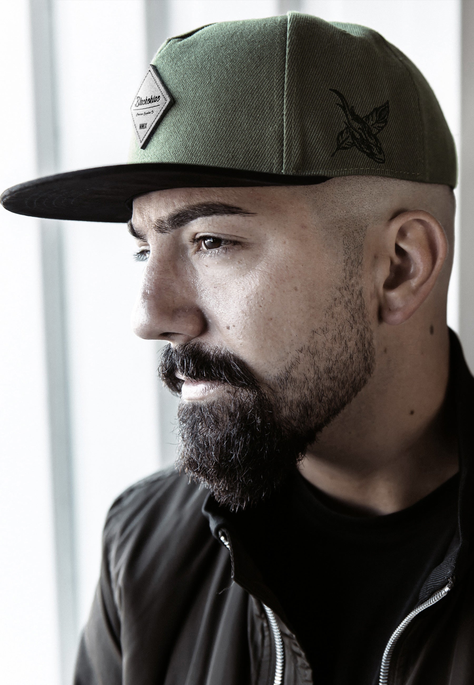 Blackskies-Port-Louis-Snapback-Cap-Olive-Black