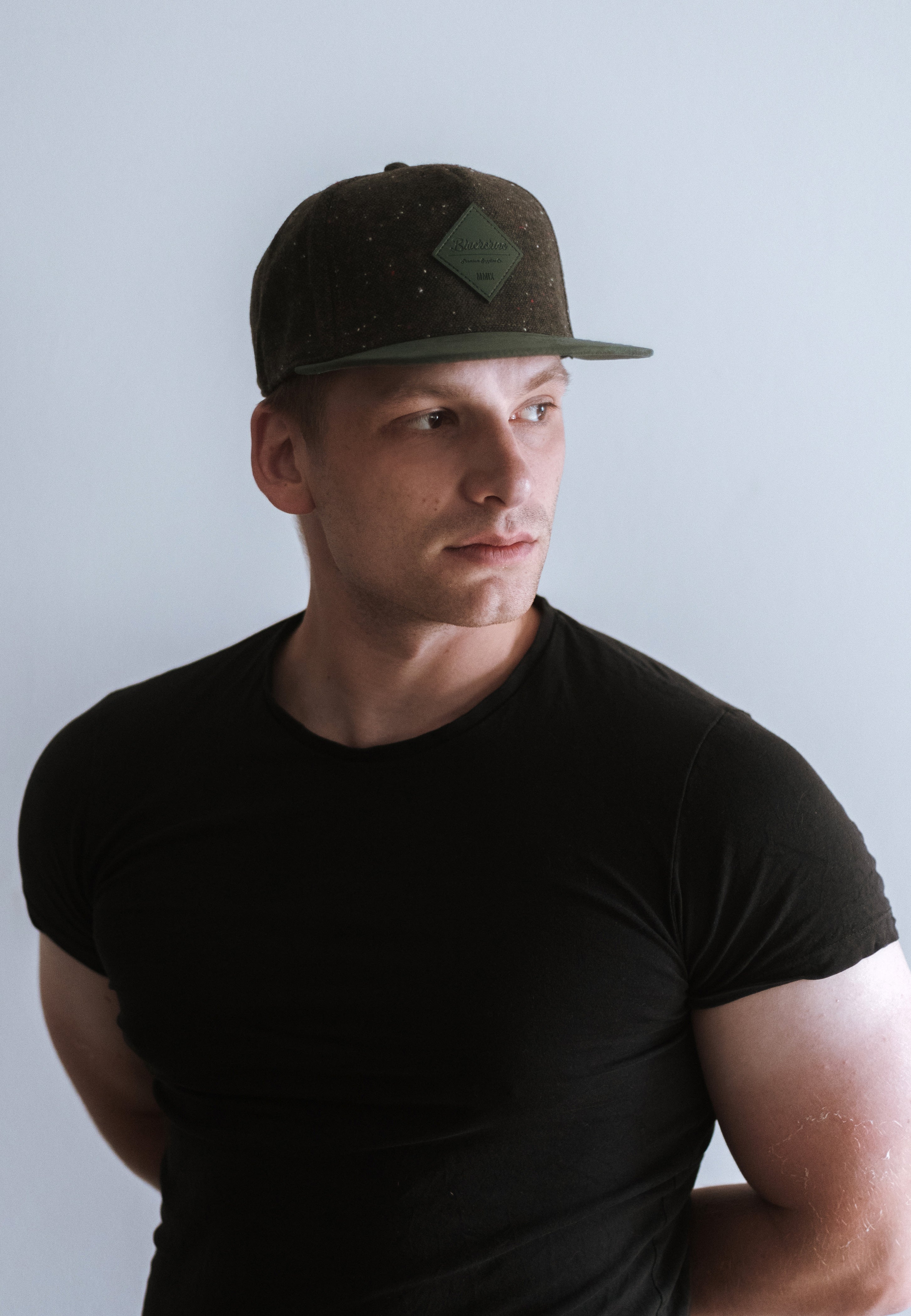 Blackskies-Port-Moody-Snapback-Cap-Green-Speckle-Model