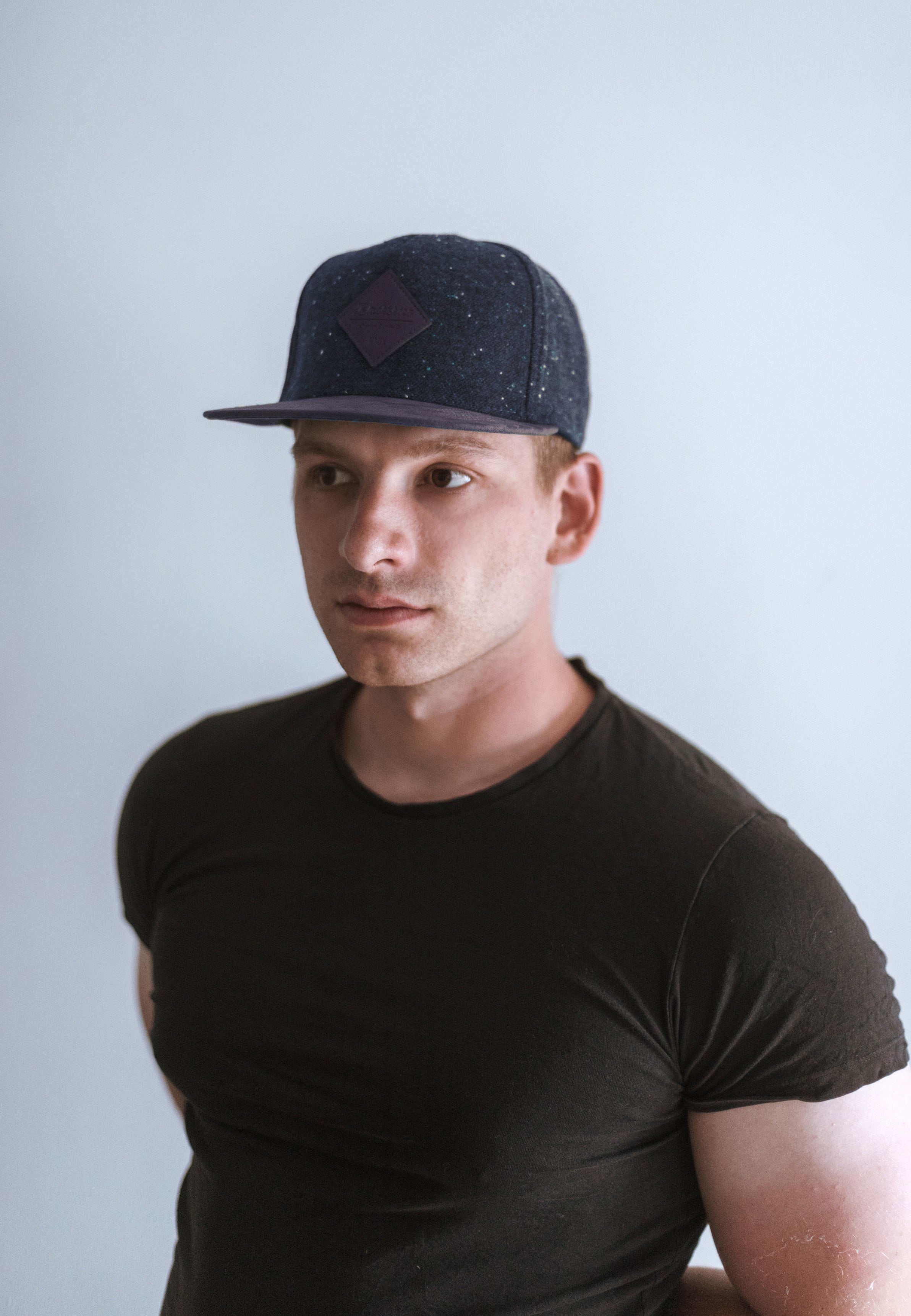 Blackskies-Port-Neches-Snapback-Cap-Blue-Speckle-Model