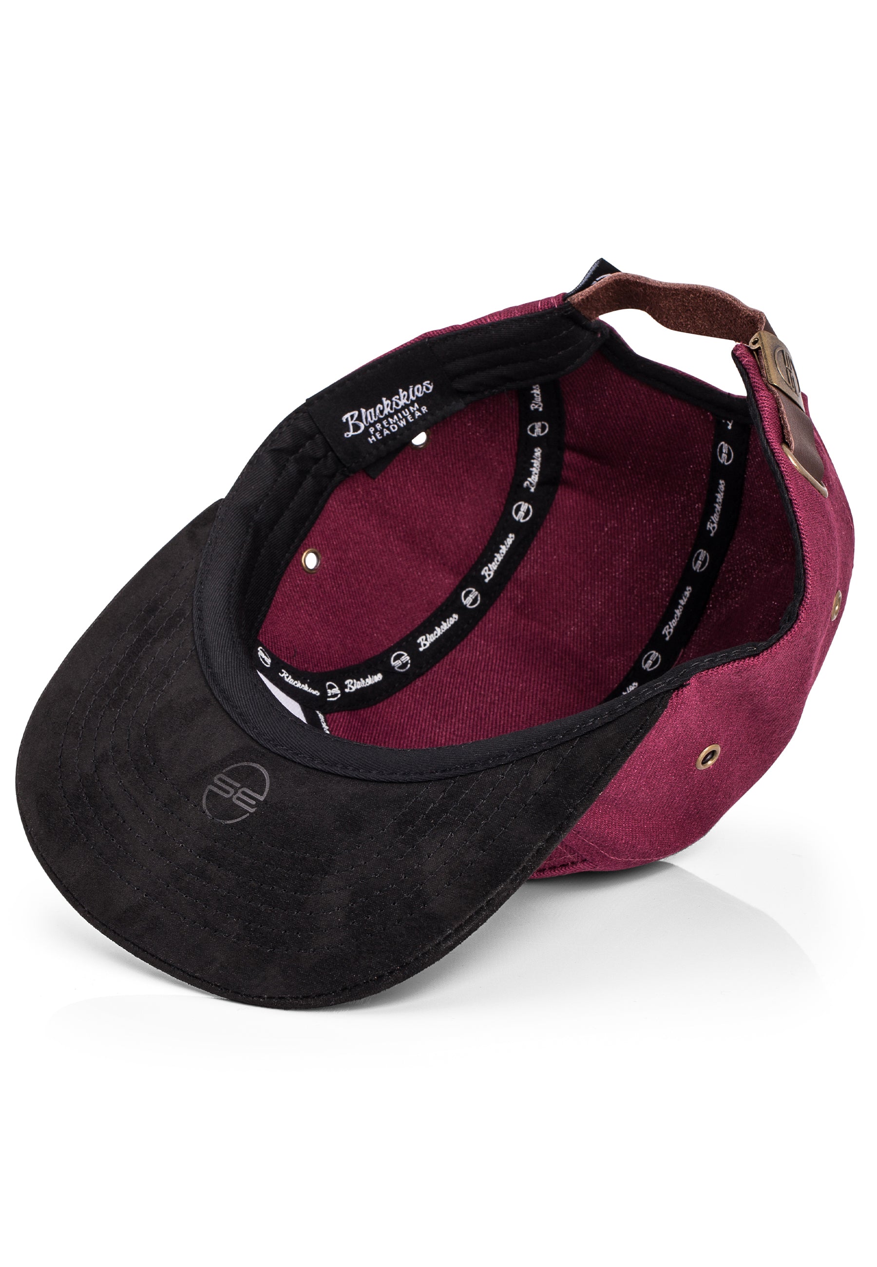 Blackskies-Port-Townsend-5-Panel-Cap-Black-Maroon-Camp-Hat-Visor