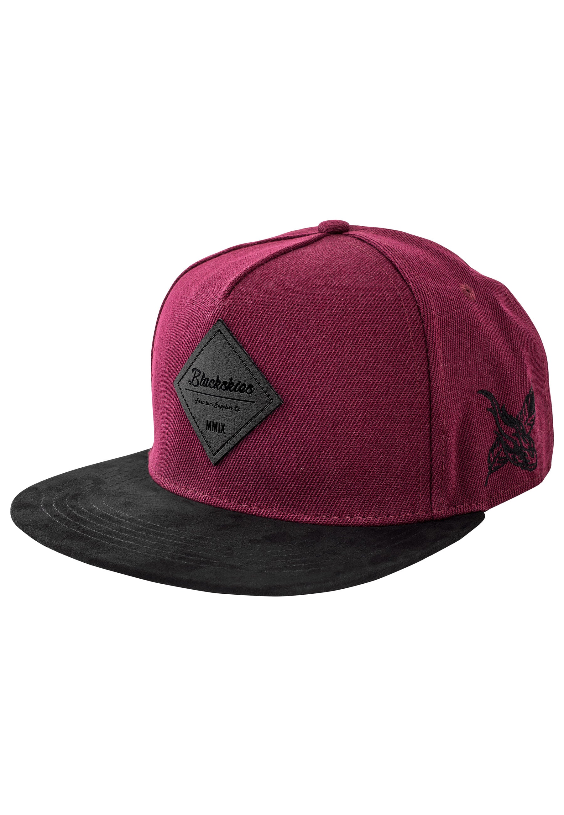 Blackskies-Port-Townsend-Snapback-Cap-Maroon-Black-Side