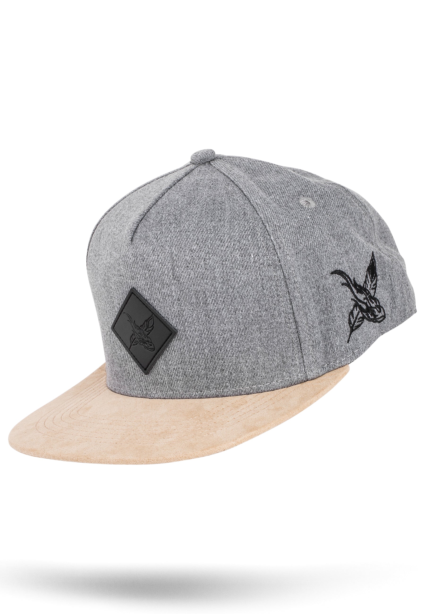 Blackskies-Port-Venice-Snapback-Cap-Baseball-Hat-Cappy-Flat-Brim-Grey-Fly-Front
