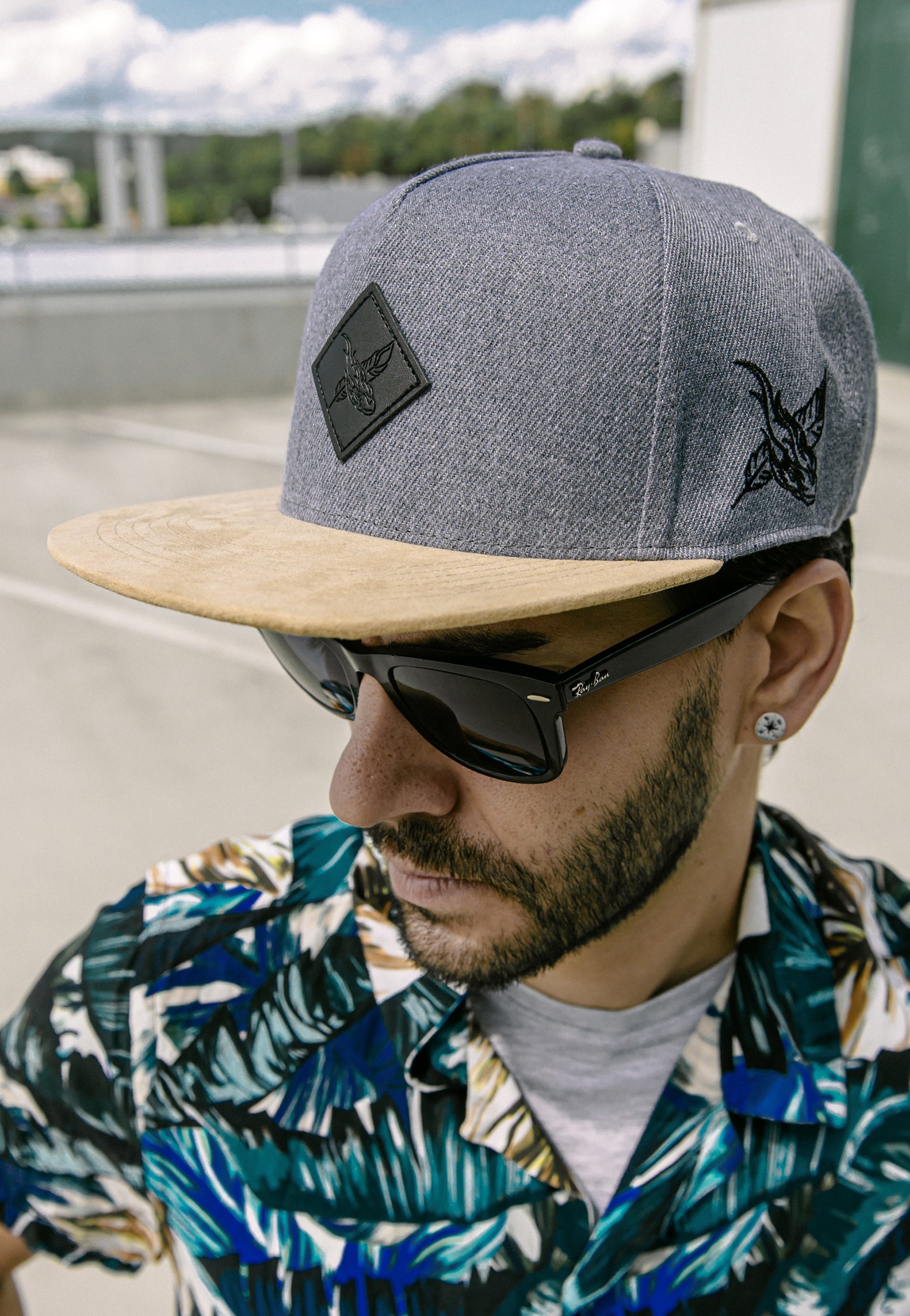 Blackskies-Port-Venice-Snapback-Cap-Baseball-Hat-Cappy-Flat-Brim-Grey