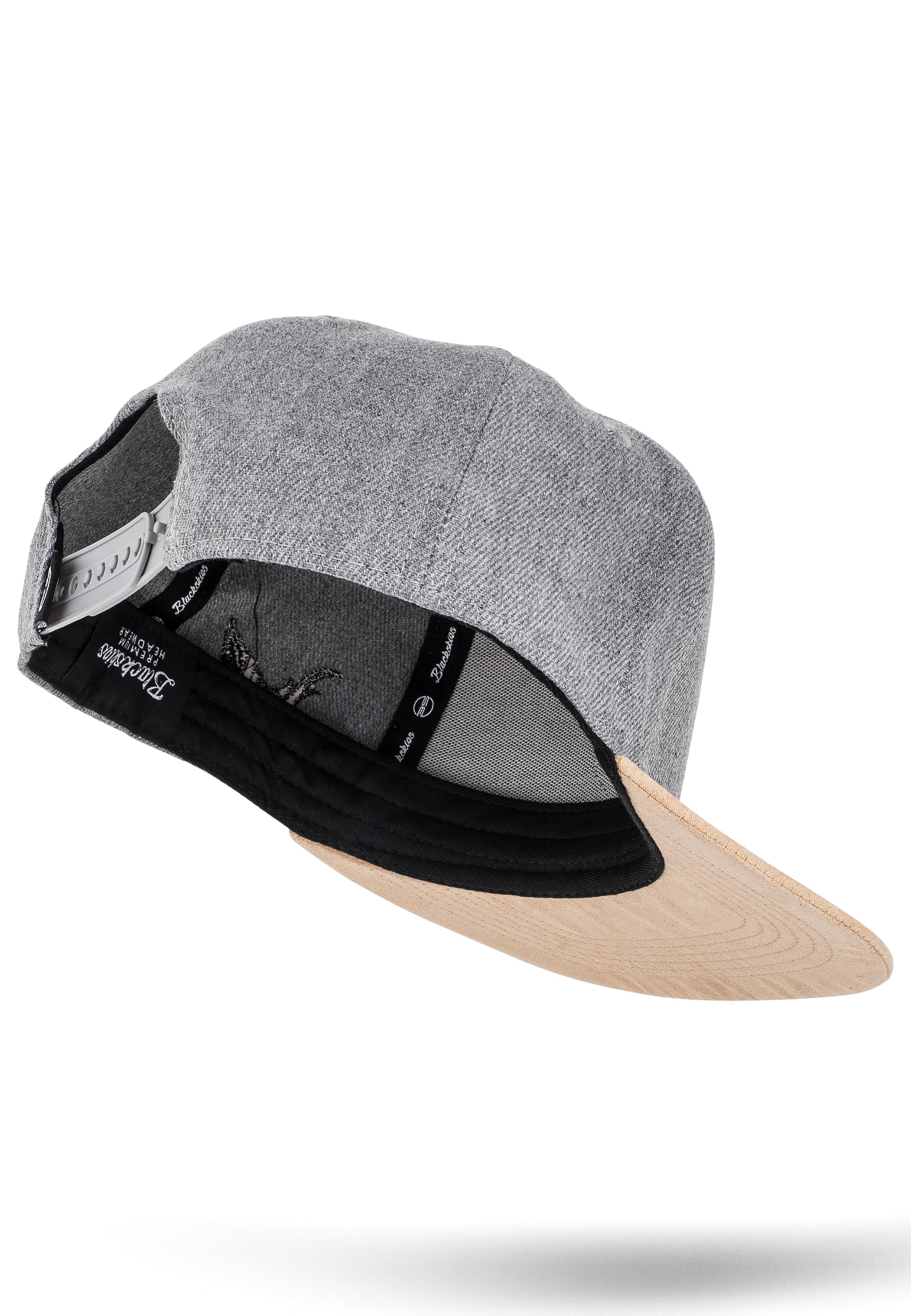 Blackskies-Port-Venice-Snapback-Cap-Baseball-Hat-Cappy-Flat-Brim-Grey-Suede-Visor