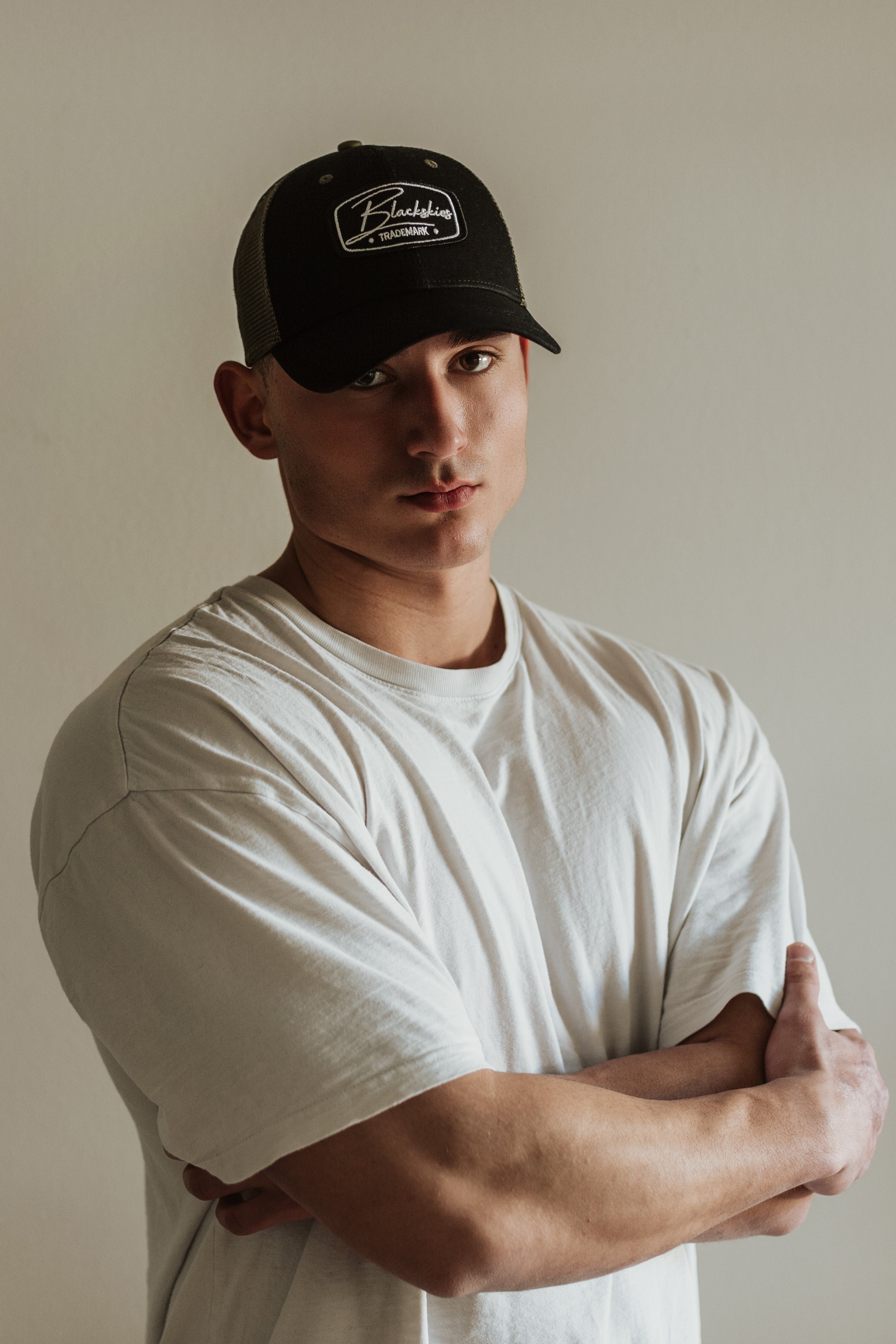 Blackskies-Race-Baseball-Cap-Black-Olive-Model-2