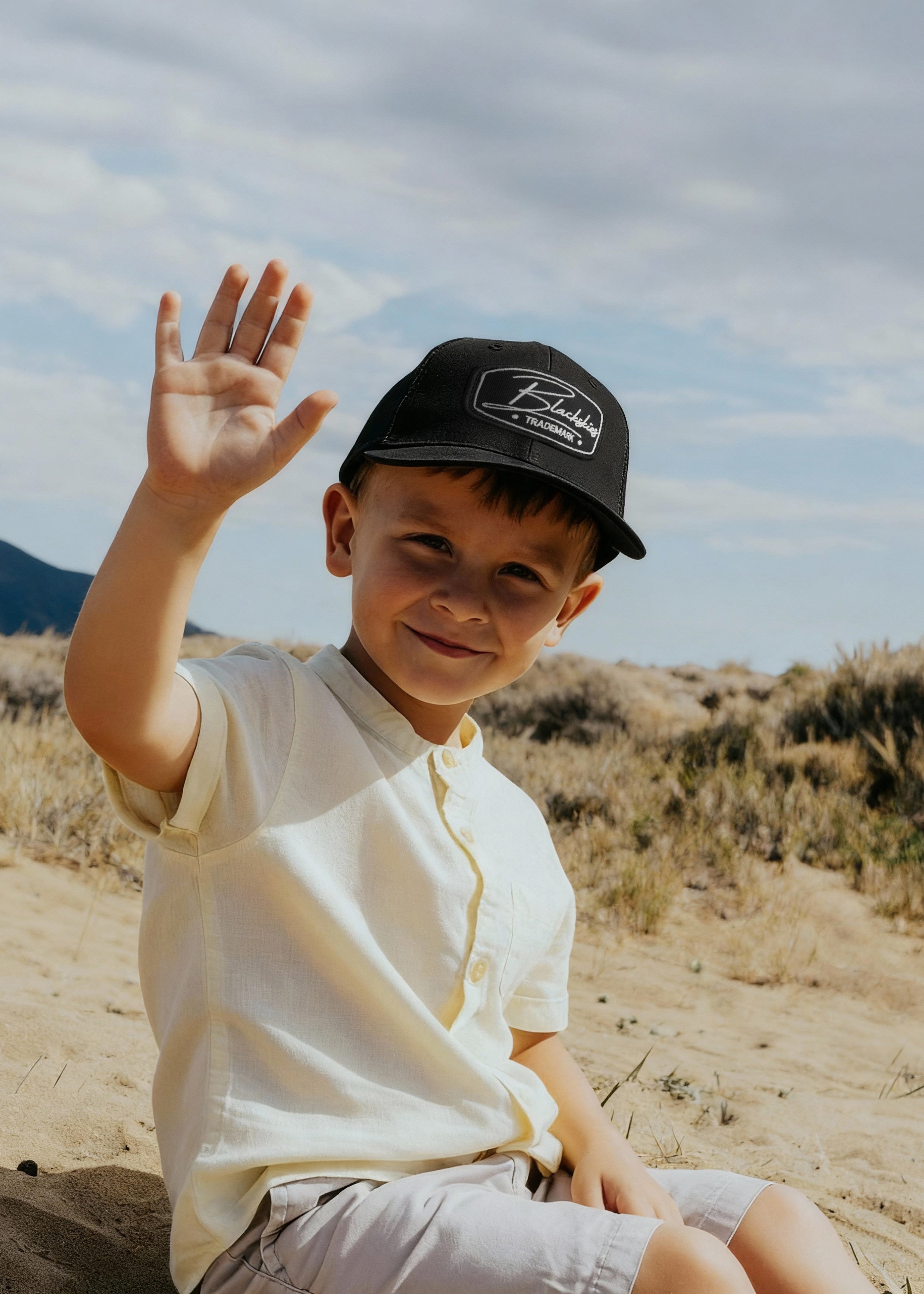 Blackskies-Race-Baseball-Cap-Kids-Black-Trucker-Kinder-Family-Model-2