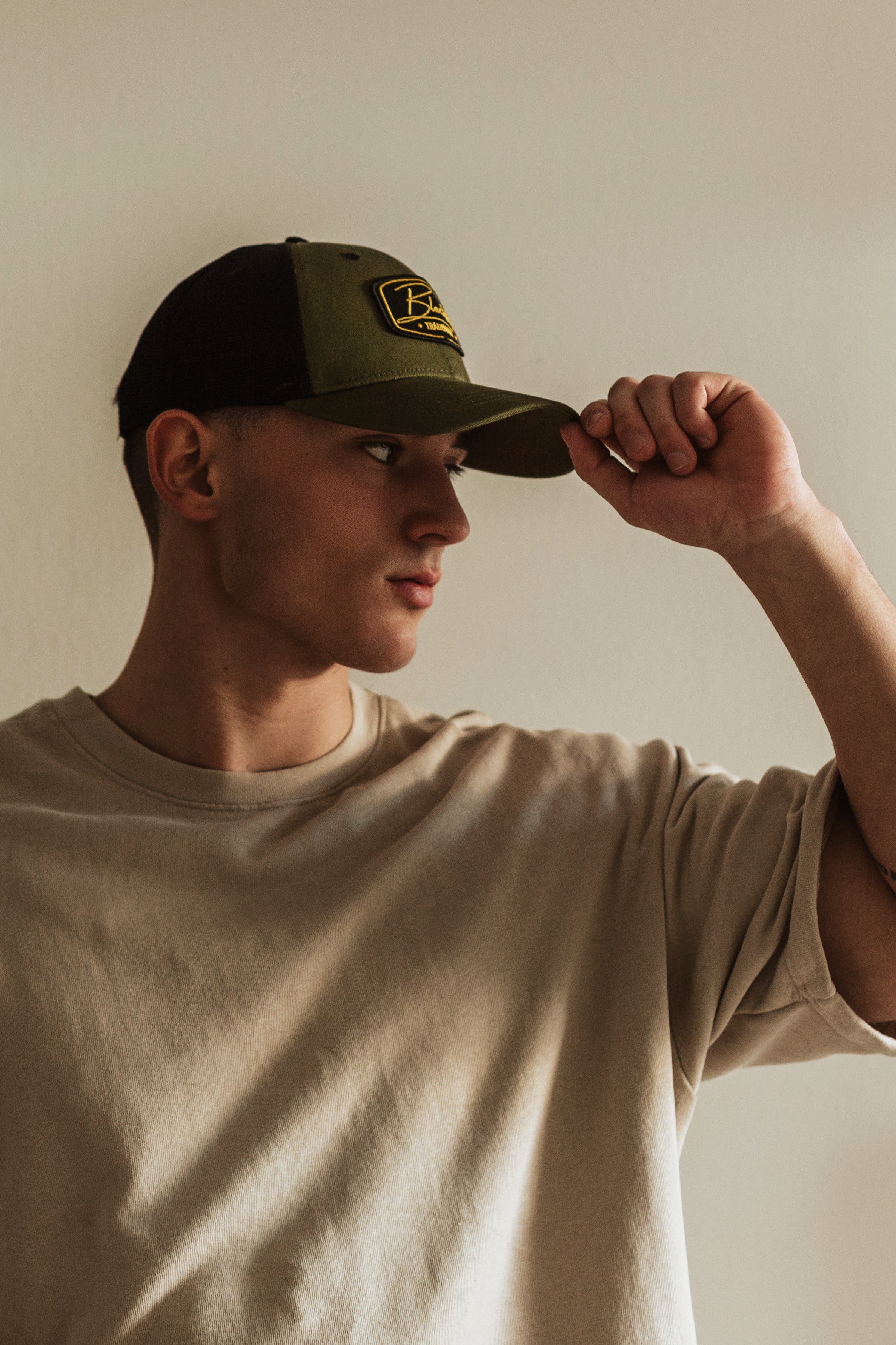 Blackskies-Race-Baseball-Cap-Olive-Black-Olive-Model-2