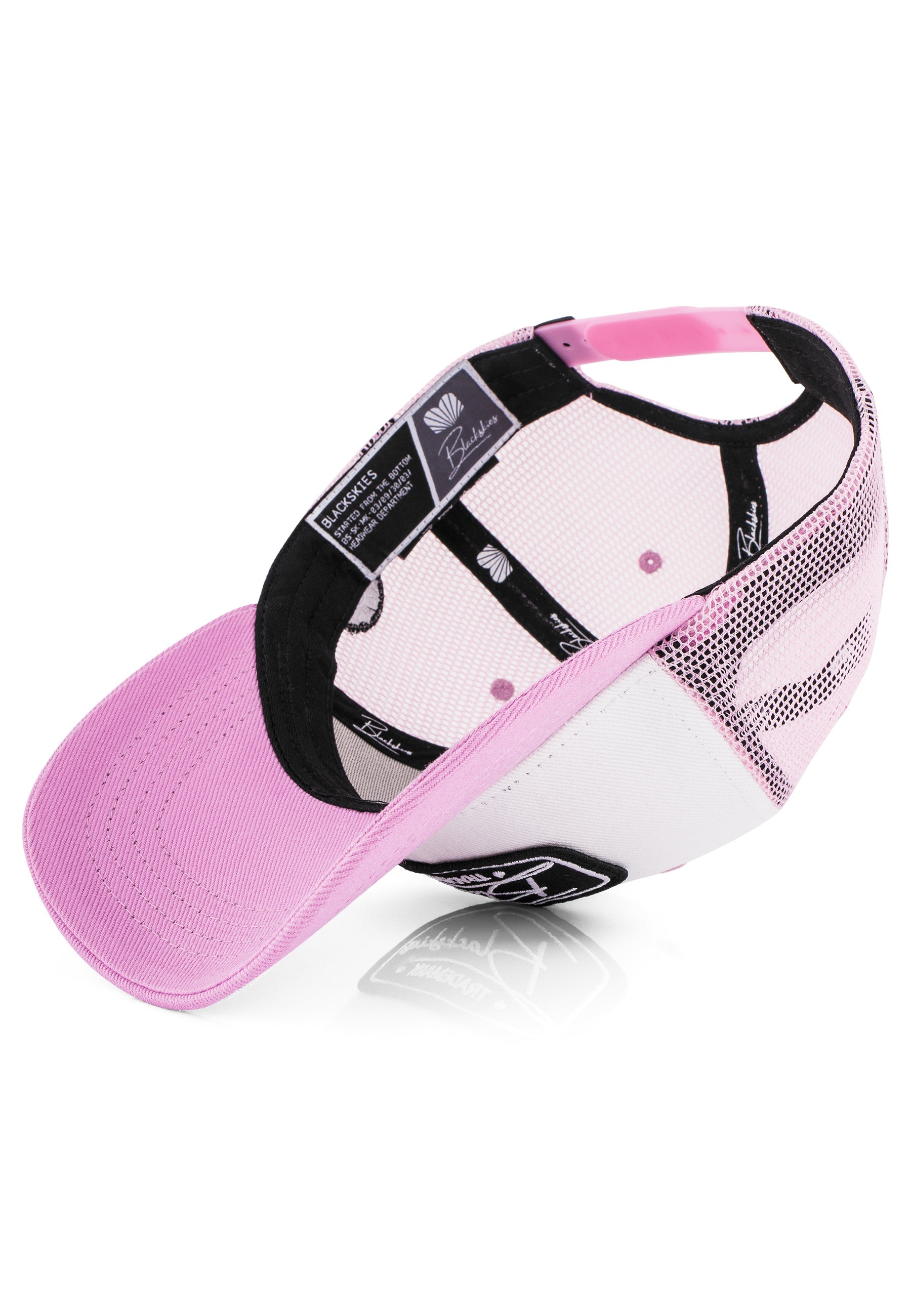 Blackskies-Race-Baseball-Cap-Trucker-Mesh-White-Pink-1