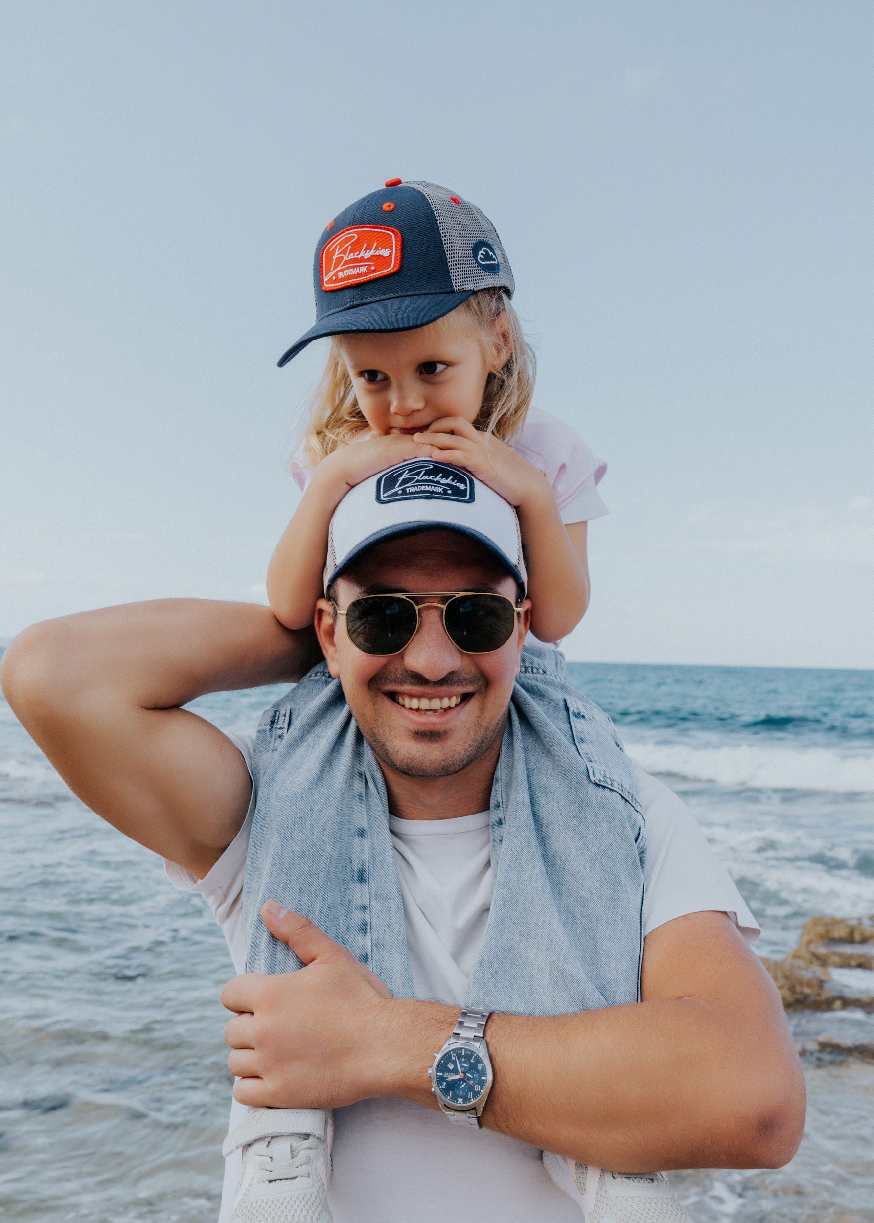 Blackskies-Race-Baseball-Kids-Cap-Navy-Grey-Red-Model-4