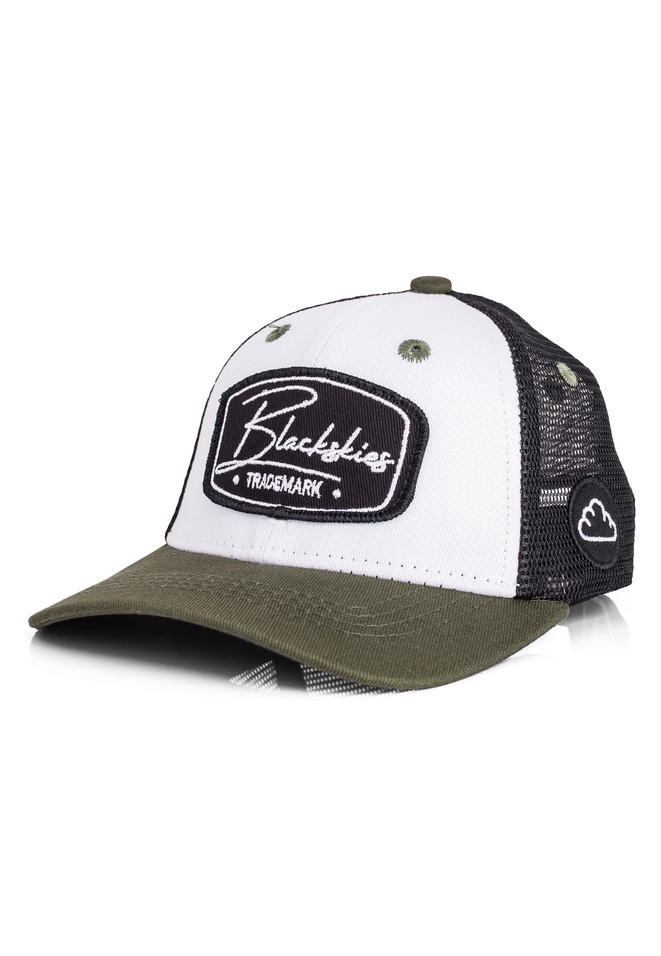 Blackskies-Race-Baseball-Kids-Cap-Olive-Black-2