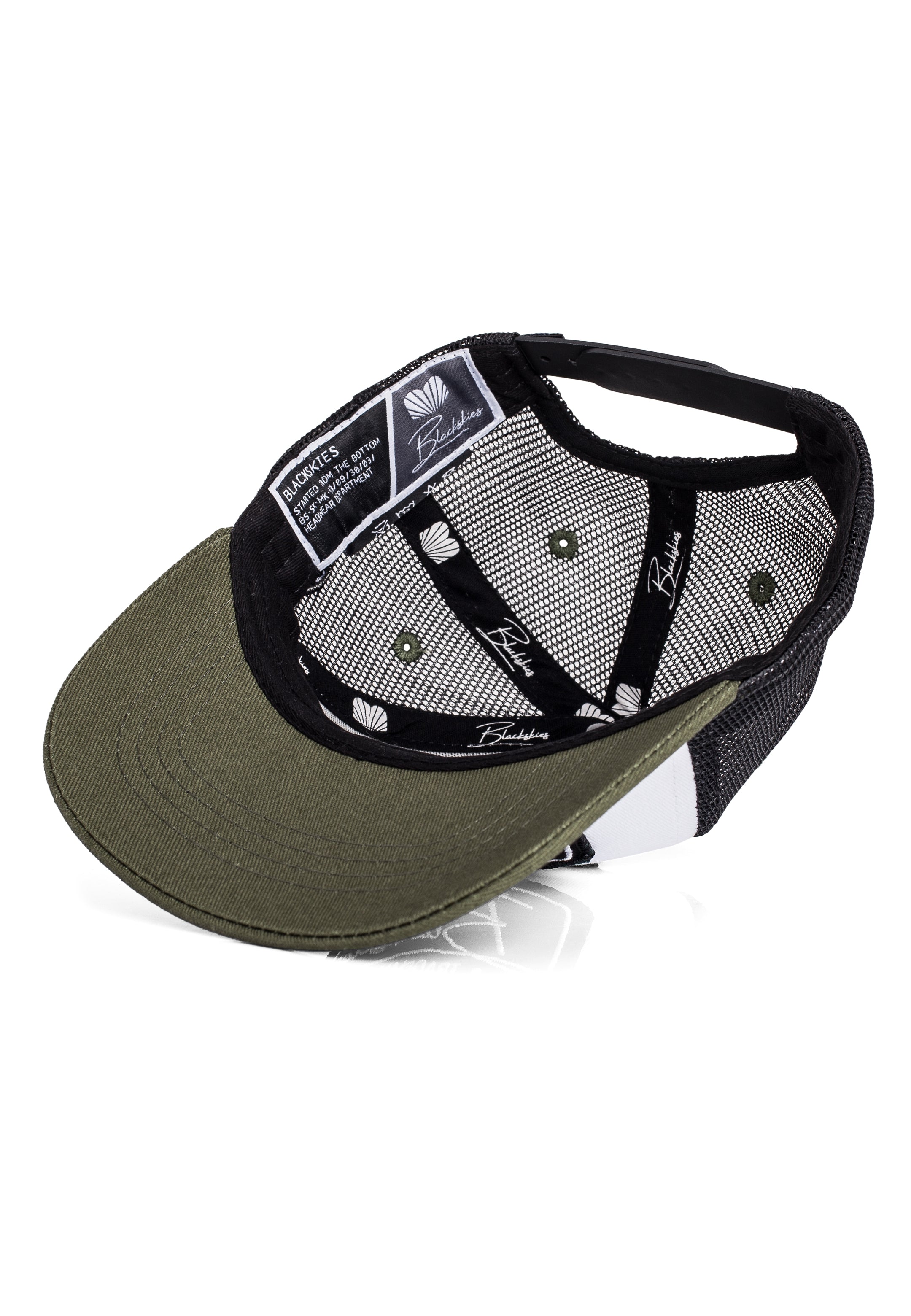 Blackskies-Race-Baseball-Kids-Cap-Olive-Black-4