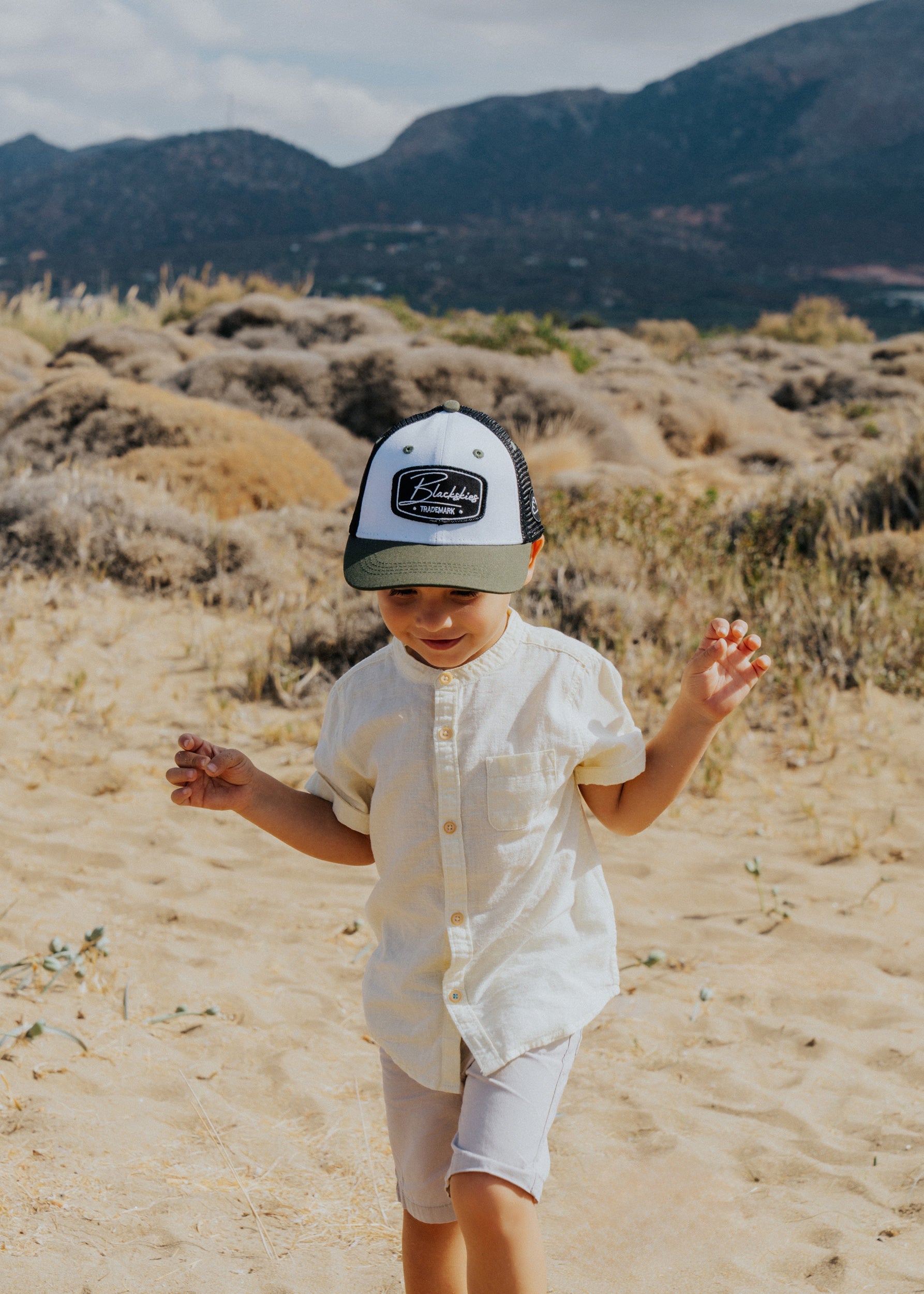 Blackskies-Race-Baseball-Kids-Cap-Olive-Black-Model