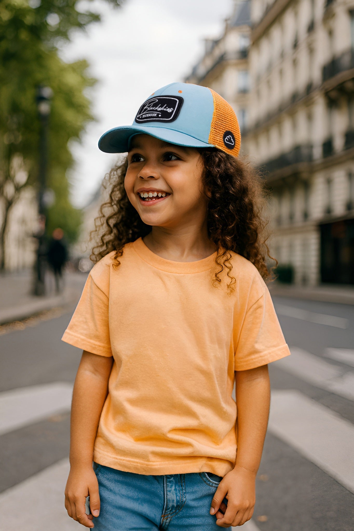 Blackskies-Race-Baseball-Kids-Cap-Orange-Lightblue-Model-2-_ex