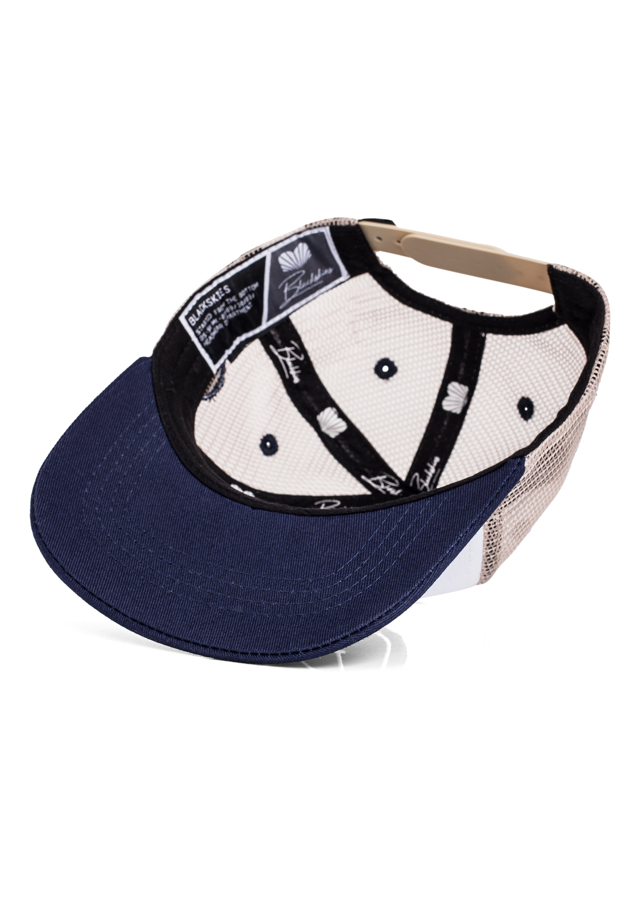 Blackskies-Race-Baseball-Kids-Cap-White-Navy-Sand-4