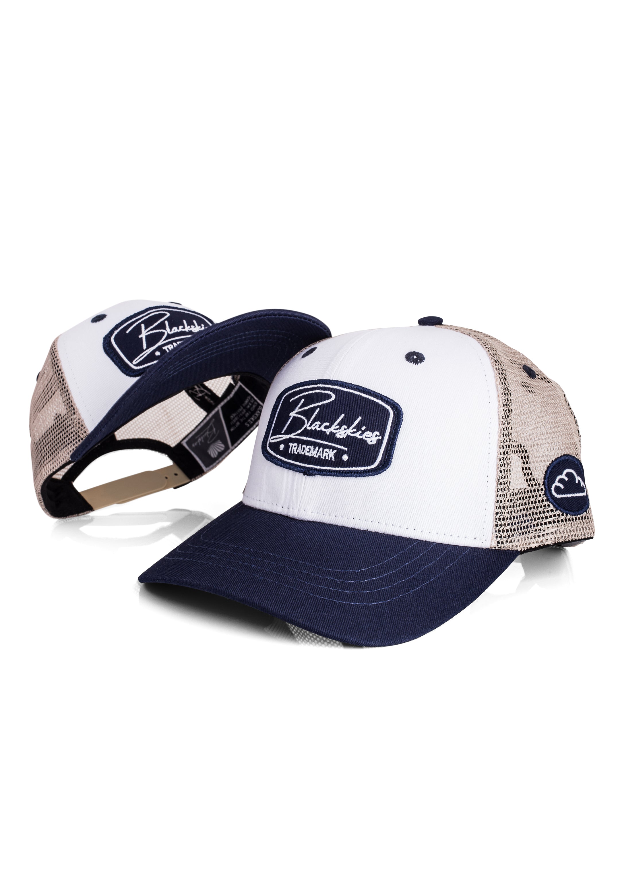 Blackskies-Race-Baseball-Kids-Cap-White-Navy-Sand-5