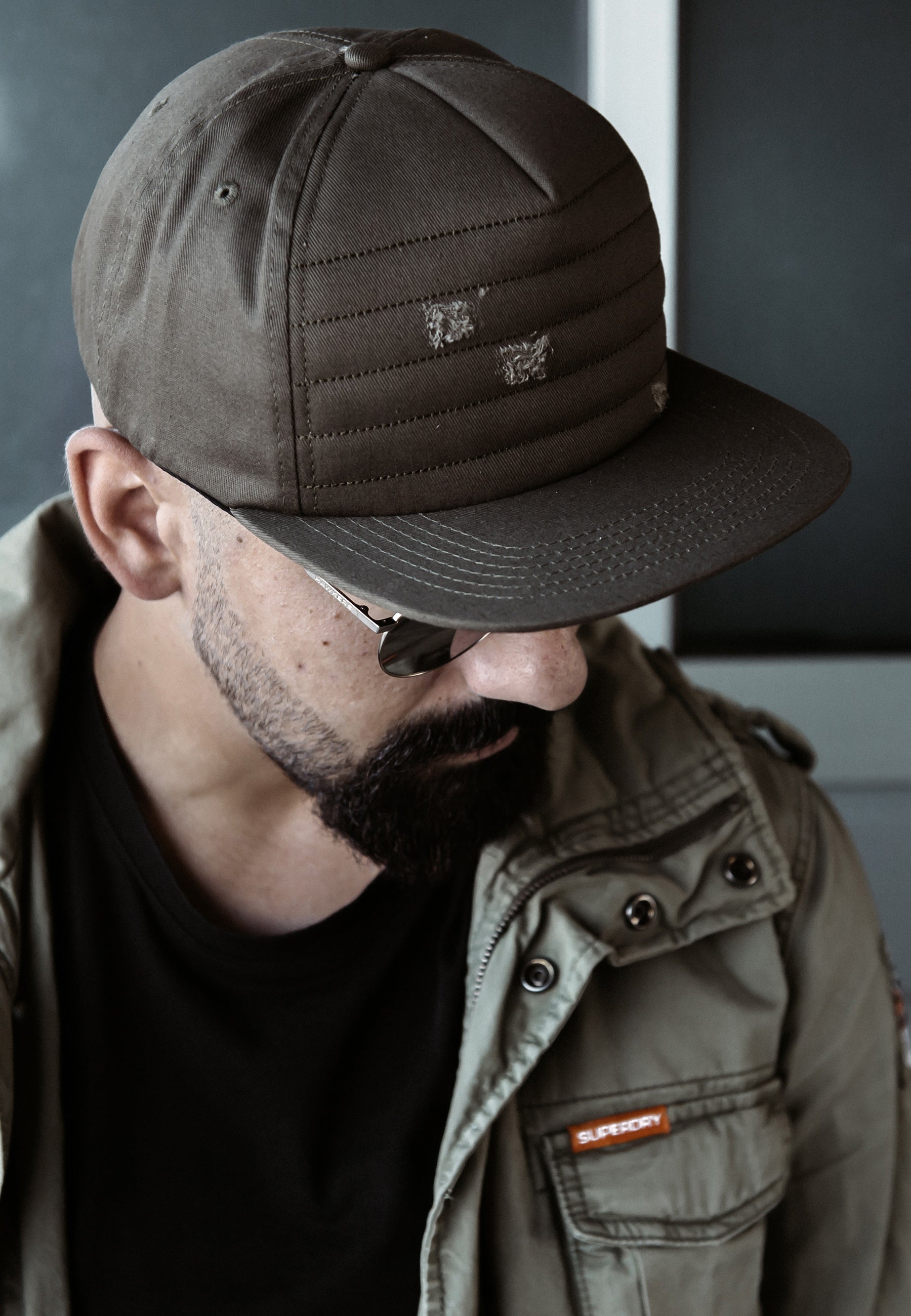 Blackskies-Raider-Vol-II-Snapback-Cap-Baseball-Hat-Ripped-Destroyed-Olive-Green