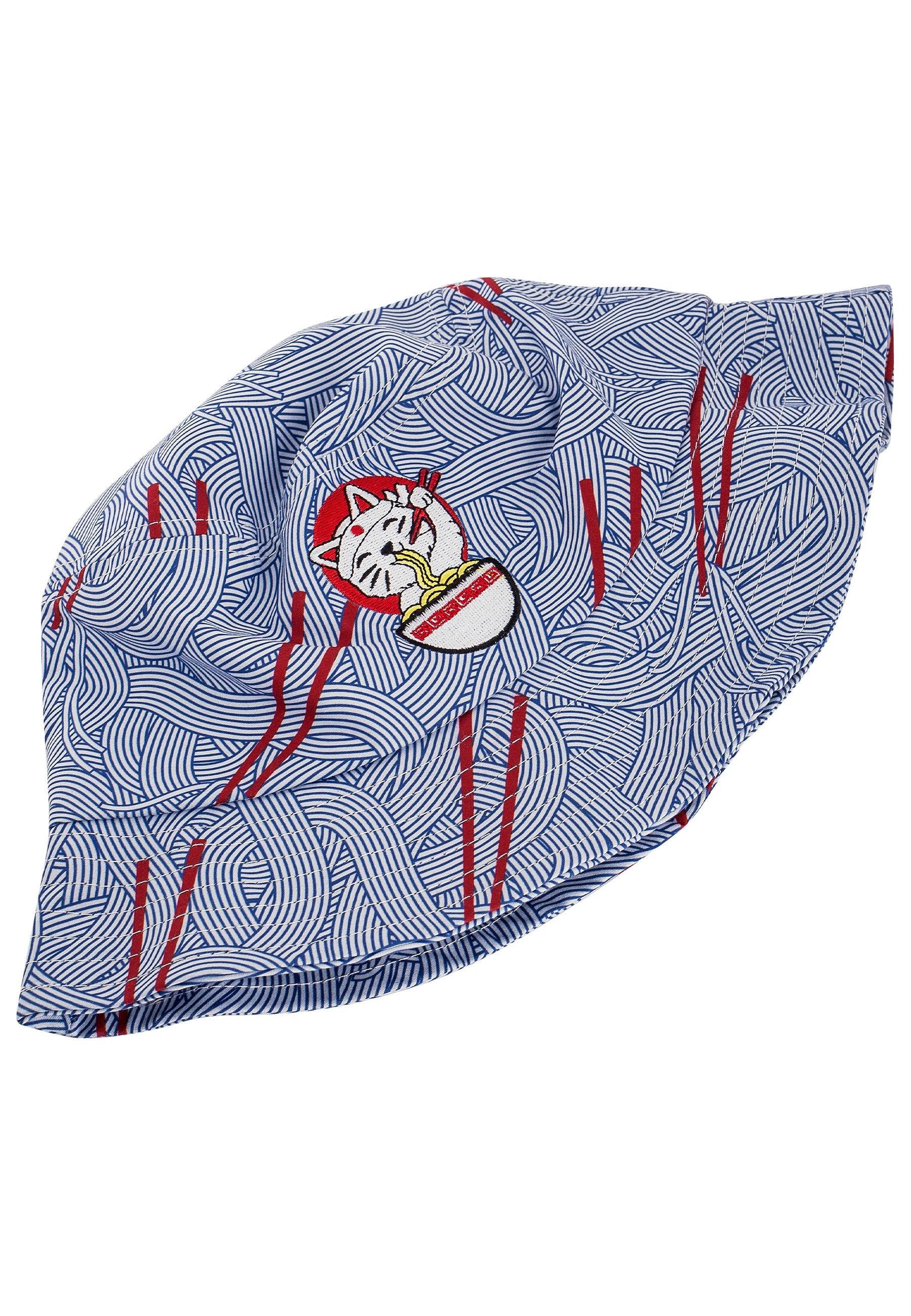 Blackskies Ramen Bucket Hat - Blue Cat Noodles Japanese Sun Cap