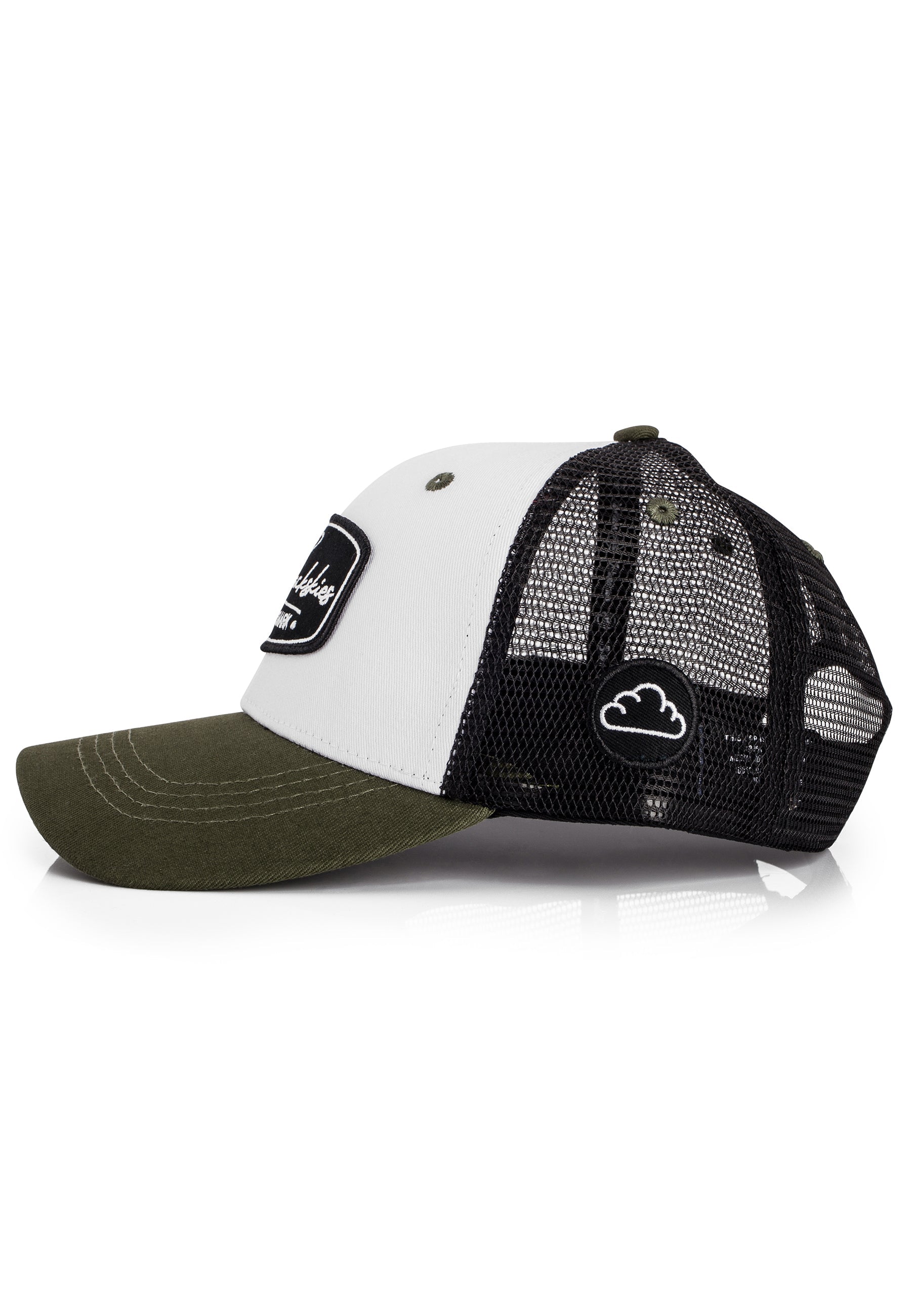 Blackskies-Razor-Baseball-Hat-White-Black-Olive-Snapback-Trucker-Mesh-Detail