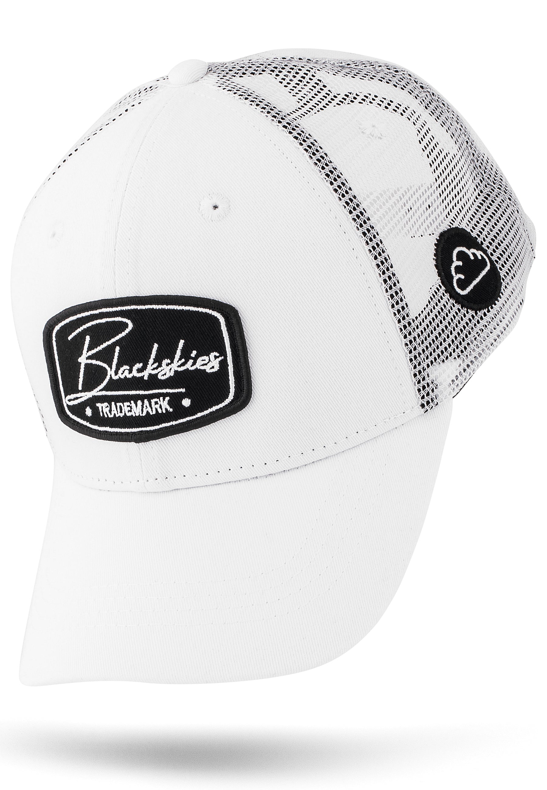 Blackskies-Razor-Trucker-Cap-White-Baseball-Hat-Snapback-Front