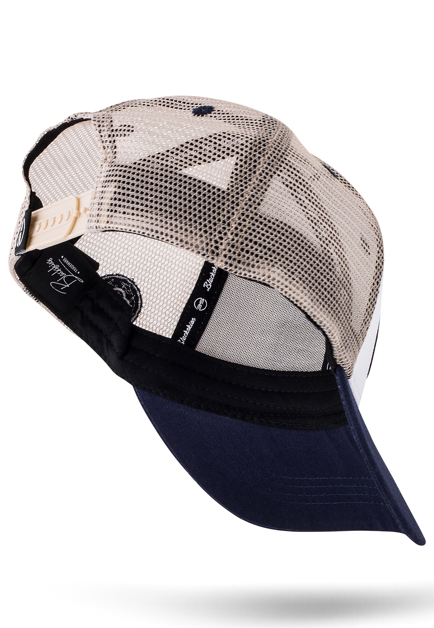 Blackskies-Razor-Trucker-Cap-White-Navy-Sand-Baseball-Hat-Fly-Back