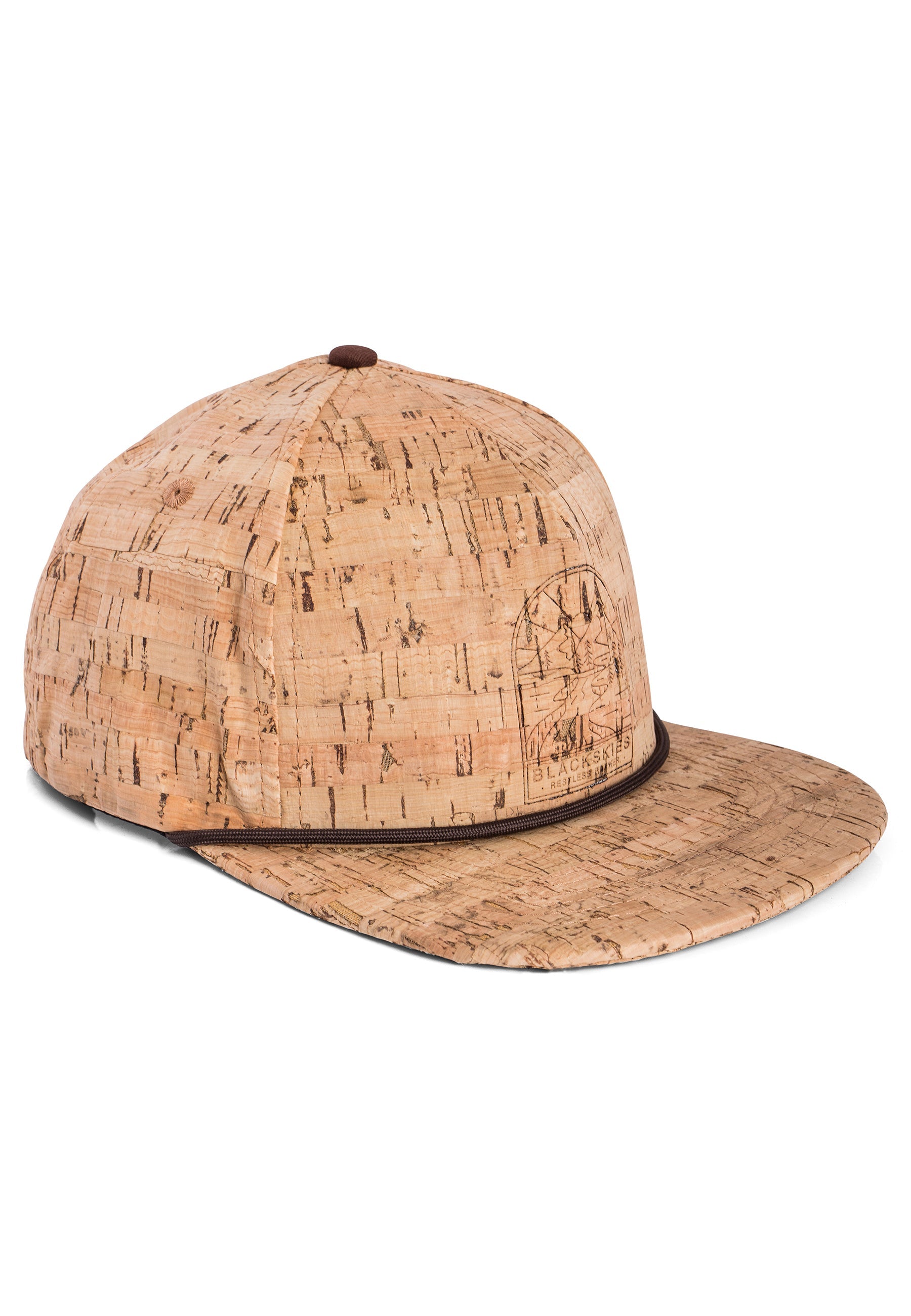 Blackskies-Restless-Roamer-Snapback-Cap-Cork-Baseball-Hat-Brown-Side-Specs