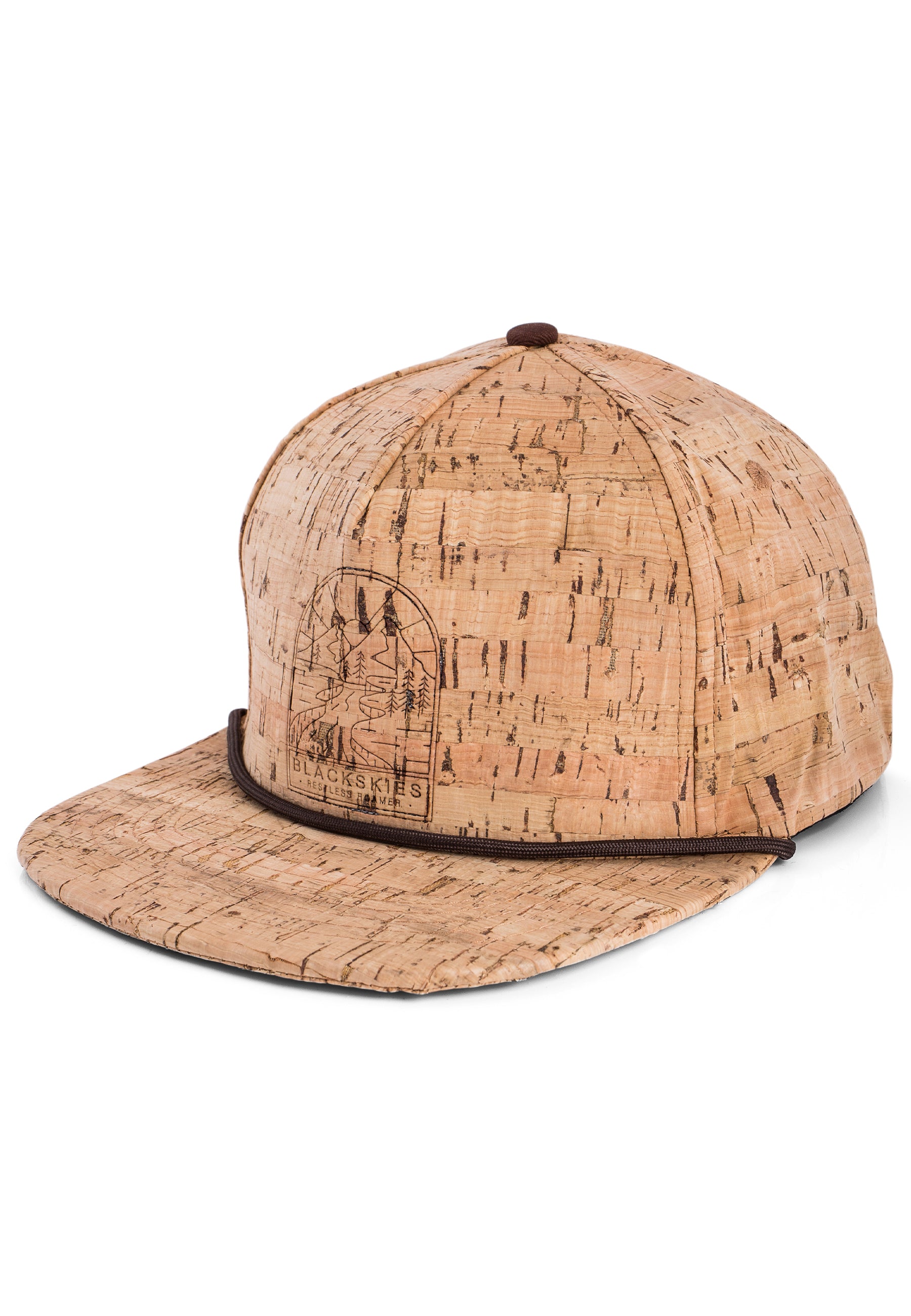 Blackskies-Restless-Roamer-Snapback-Cap-Cork-Baseball-Hat-Brown