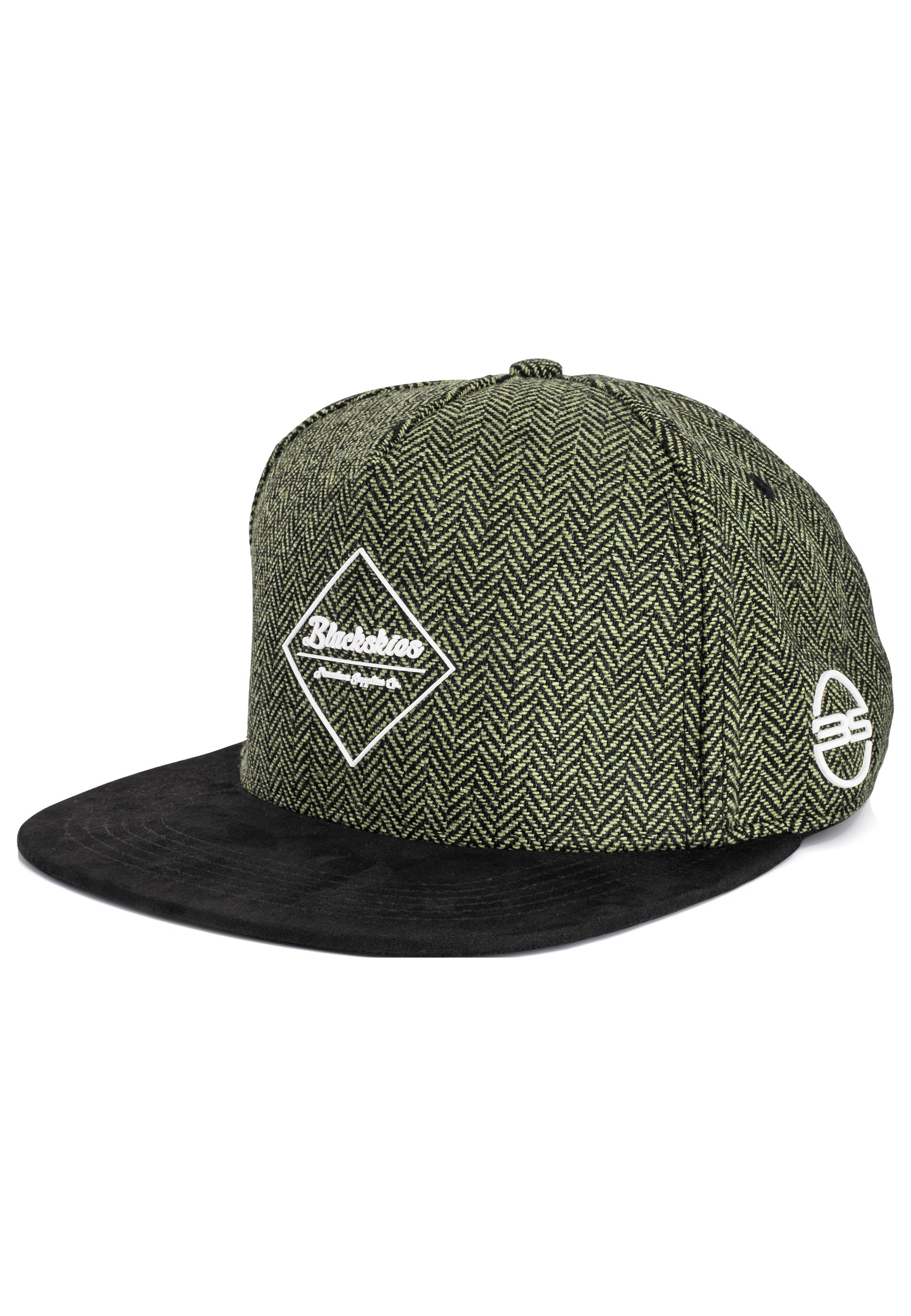Blackskies-Rhea-Snapback-Cap-Green-Black-Wool