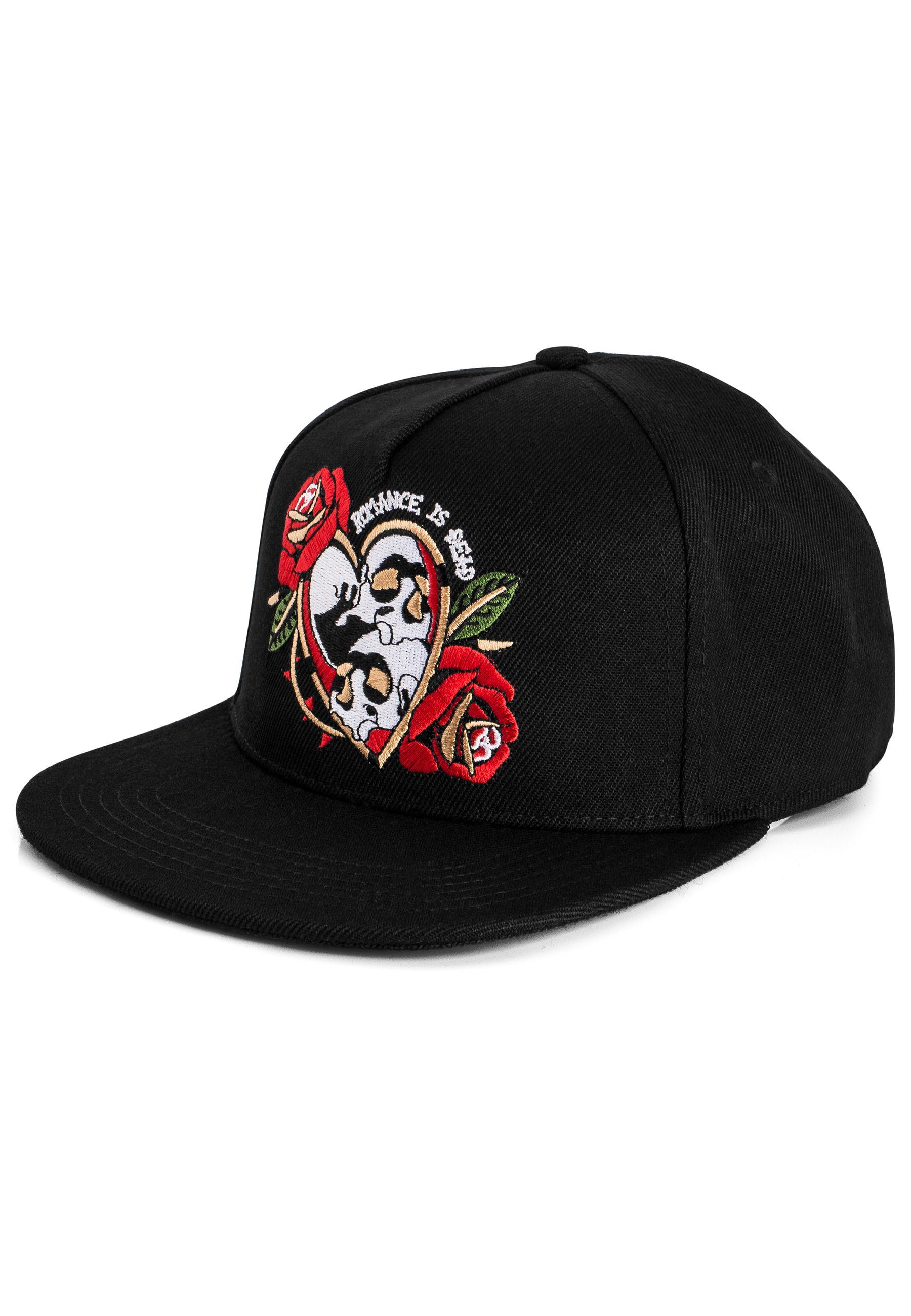 Blackskies-Romance-Snapback-Cap-Skull-Rose-Lover-Tattoo-Neo-Traditional