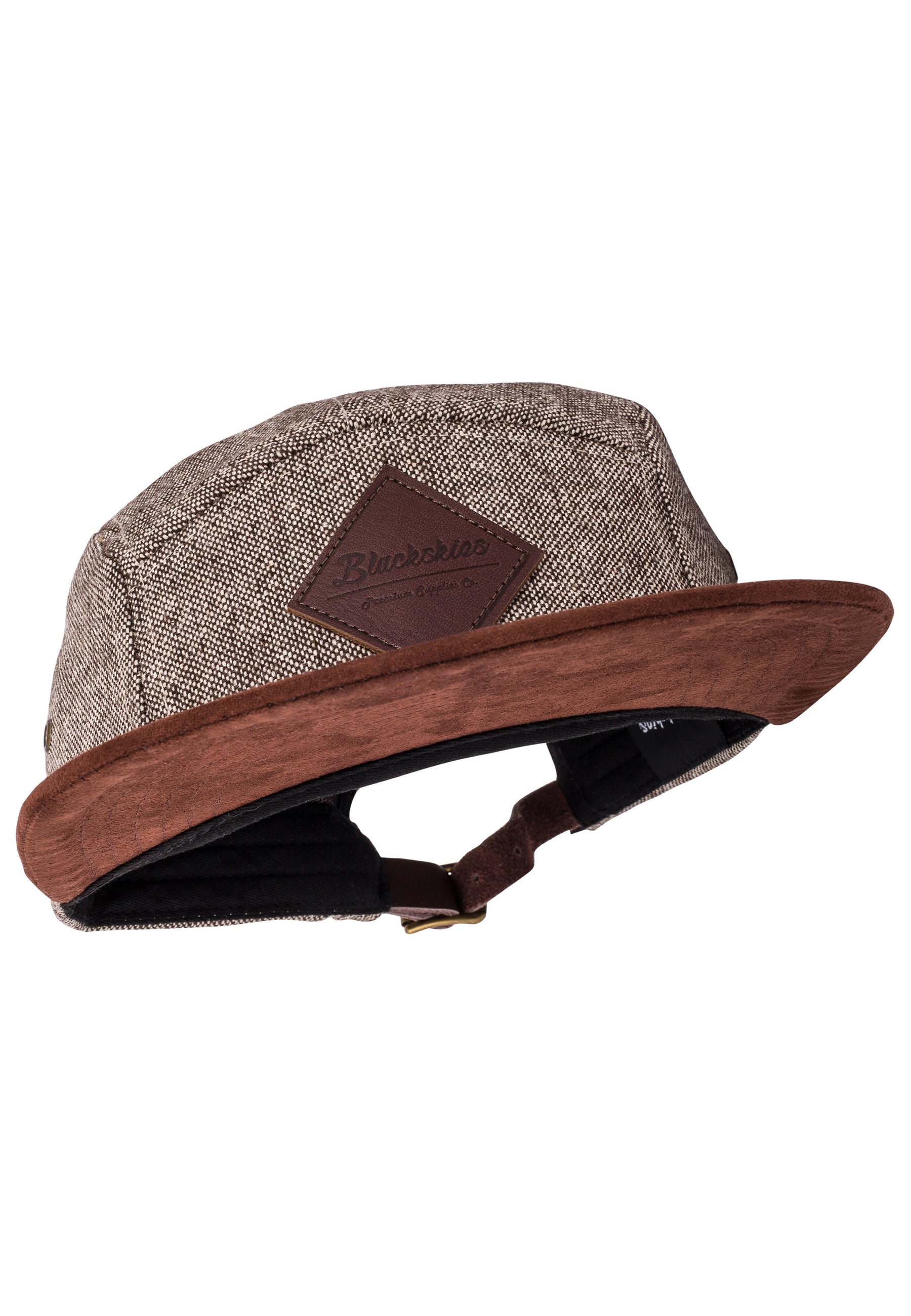 Blackskies-Roots-5-Panel-Cap-Brown-Suede-Fly