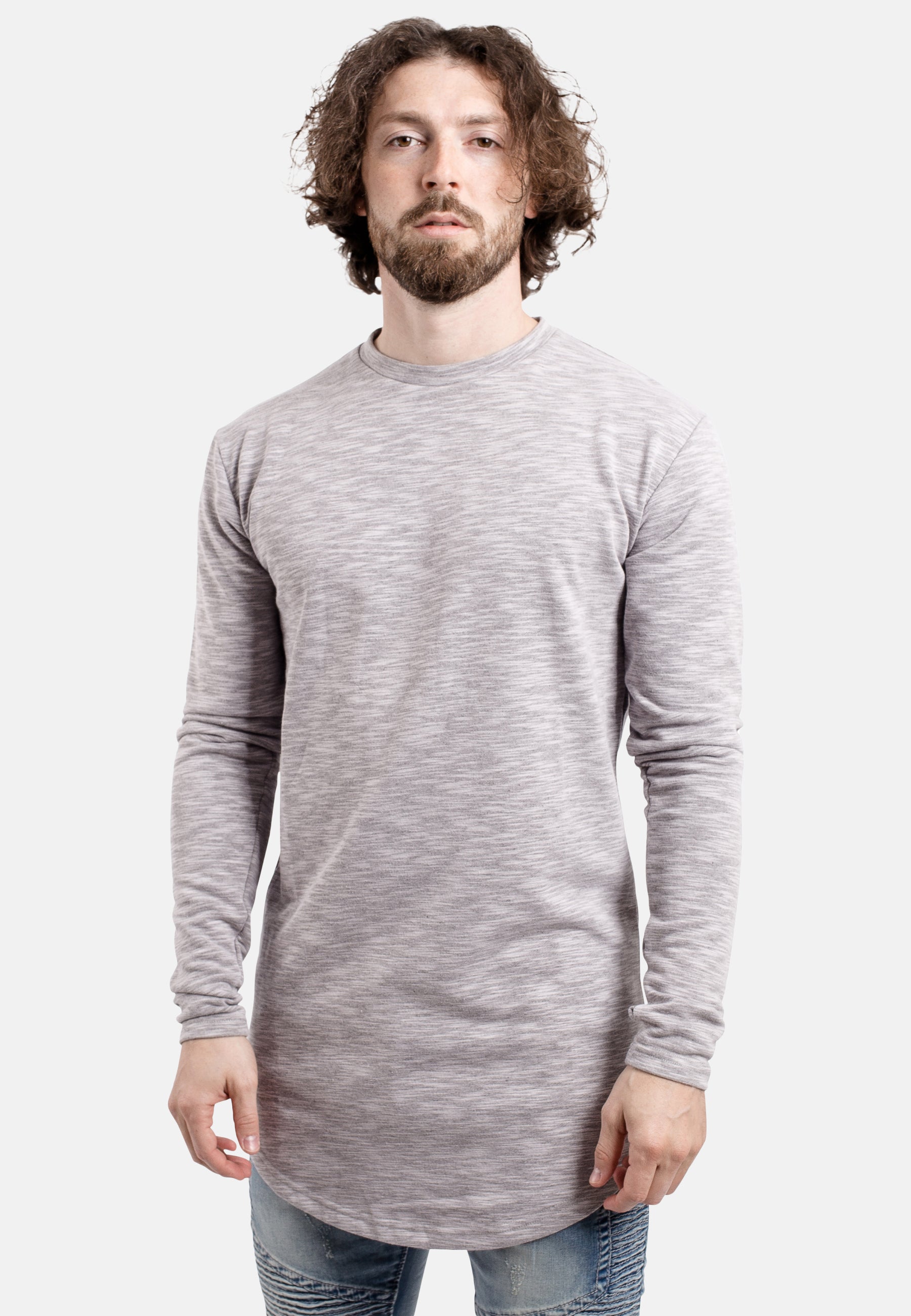 Blackskies-Round-Long-Sleeve-Longline-Sweater-Grey-Melange-Curved-Long