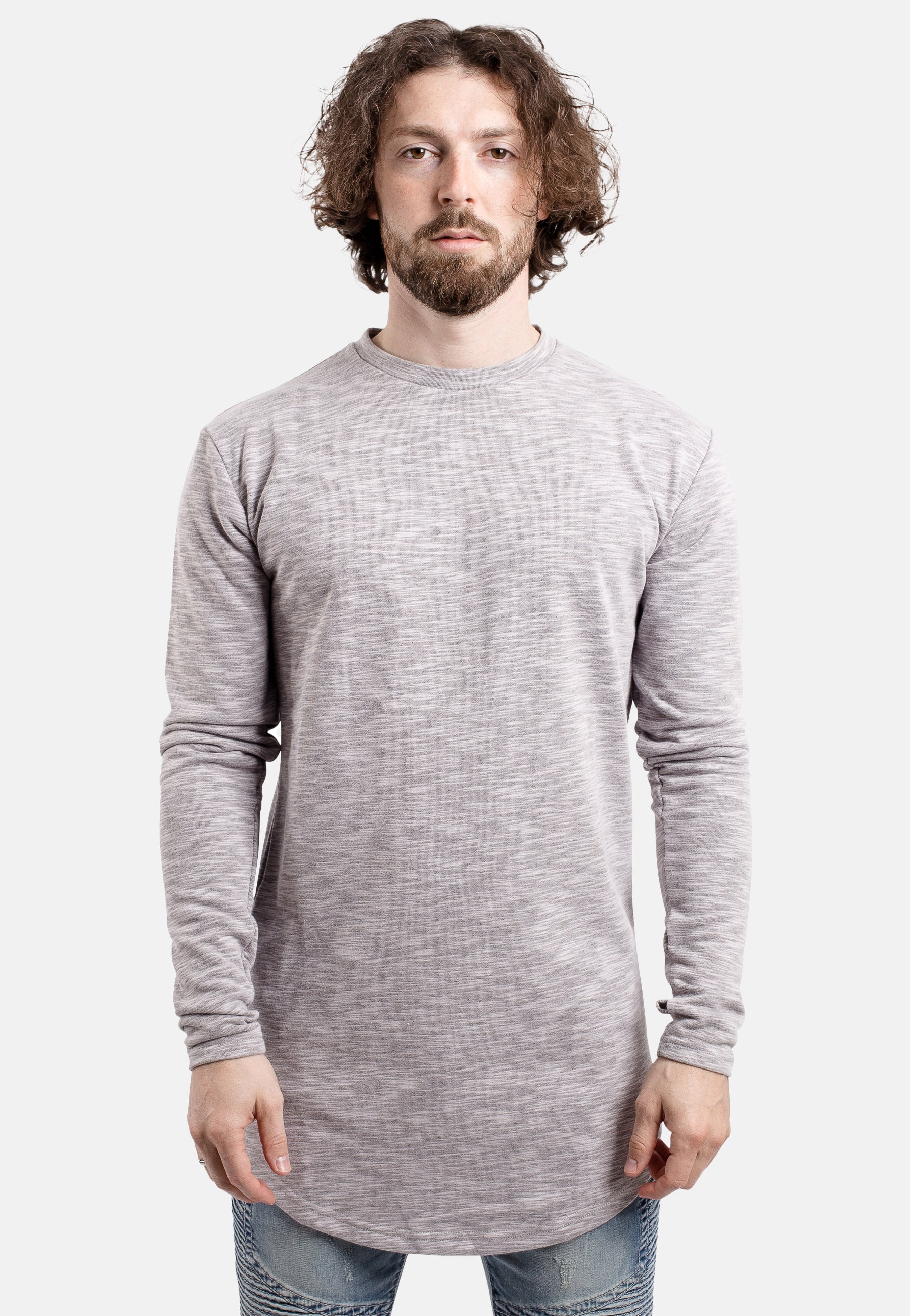 Blackskies-Round-Long-Sleeve-Longline-Sweater-Grey-Melange