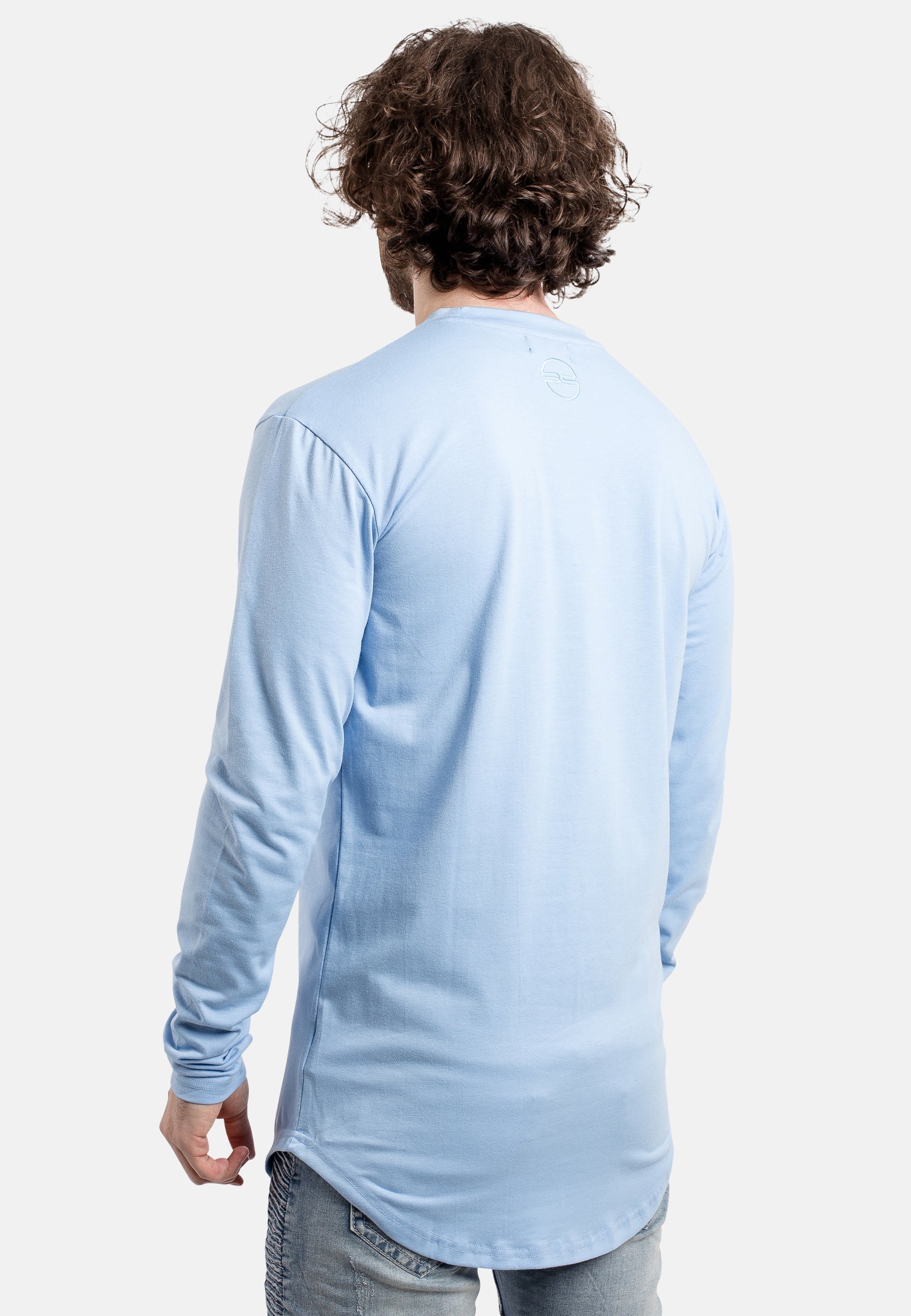 Blackskies-Round-Long-Sleeve-Longline-T-Shirt-Sky-Blue-Back