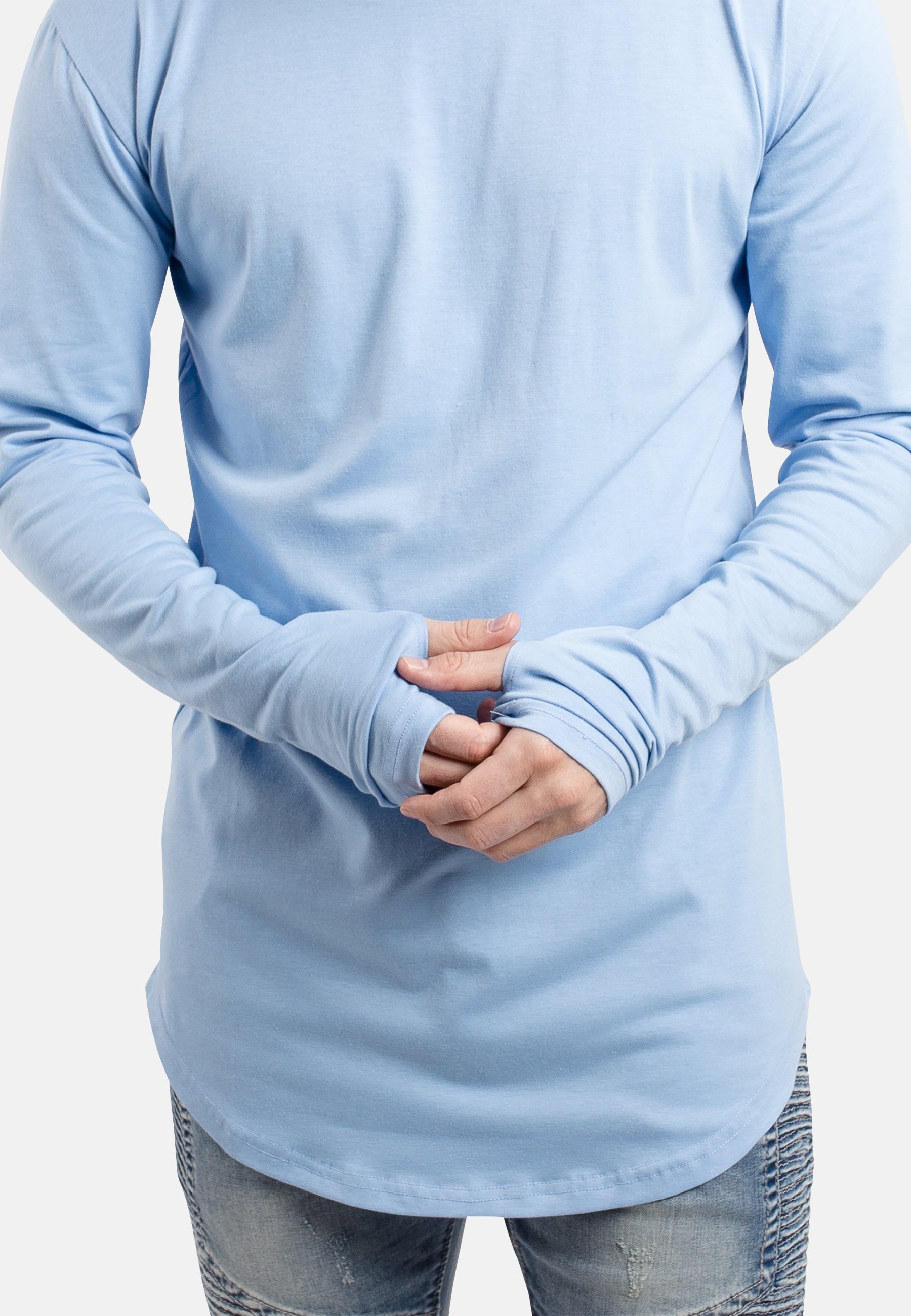 Blackskies-Round-Long-Sleeve-Longline-T-Shirt-Sky-Blue-Thumbholes