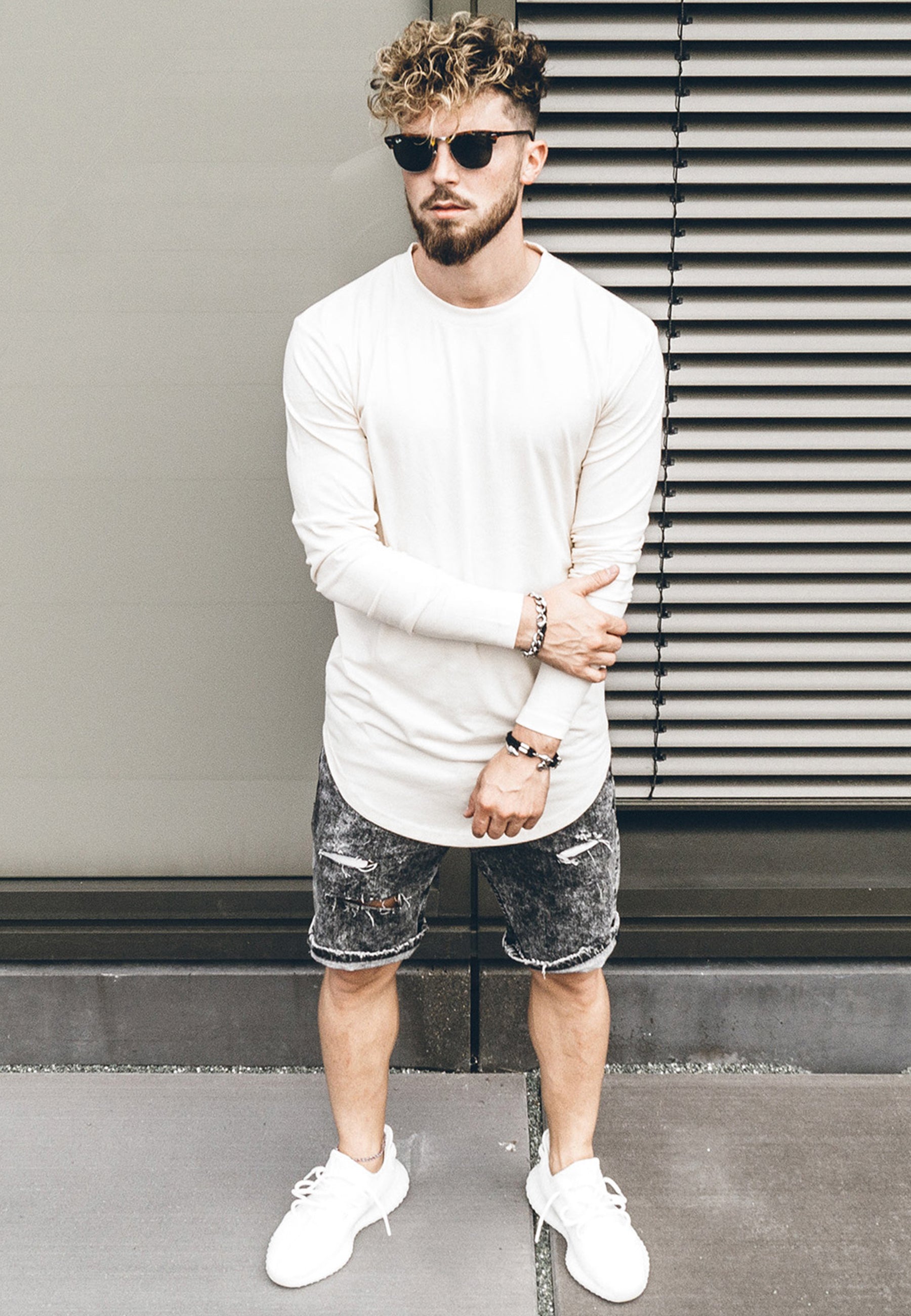 Blackskies-Round-Long-Sleeve-Longline-T-Shirt-White-Model