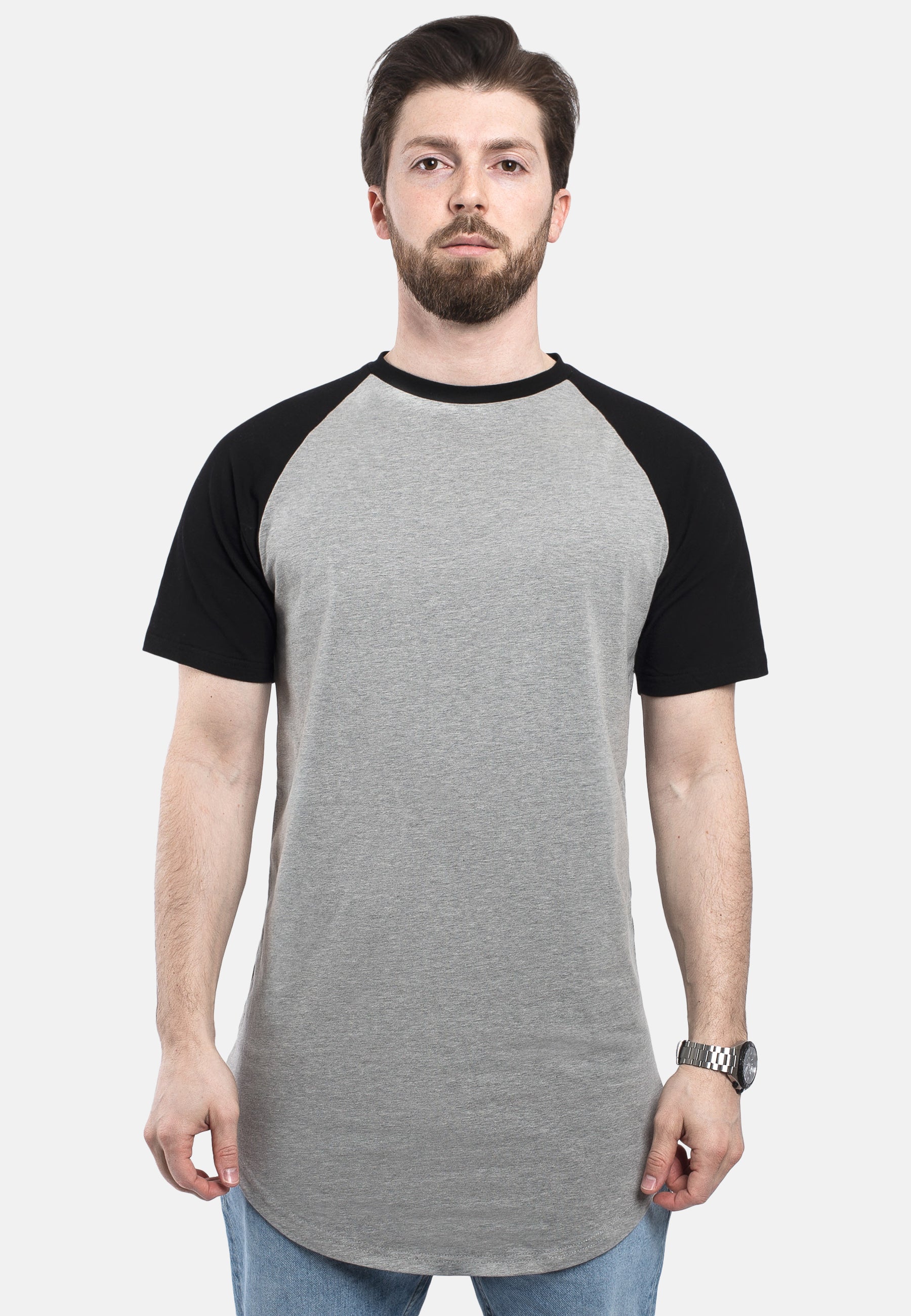 Blackskies-Round-Longline-Baseball-Short-Sleeve-T-Shirt-Grey-Black