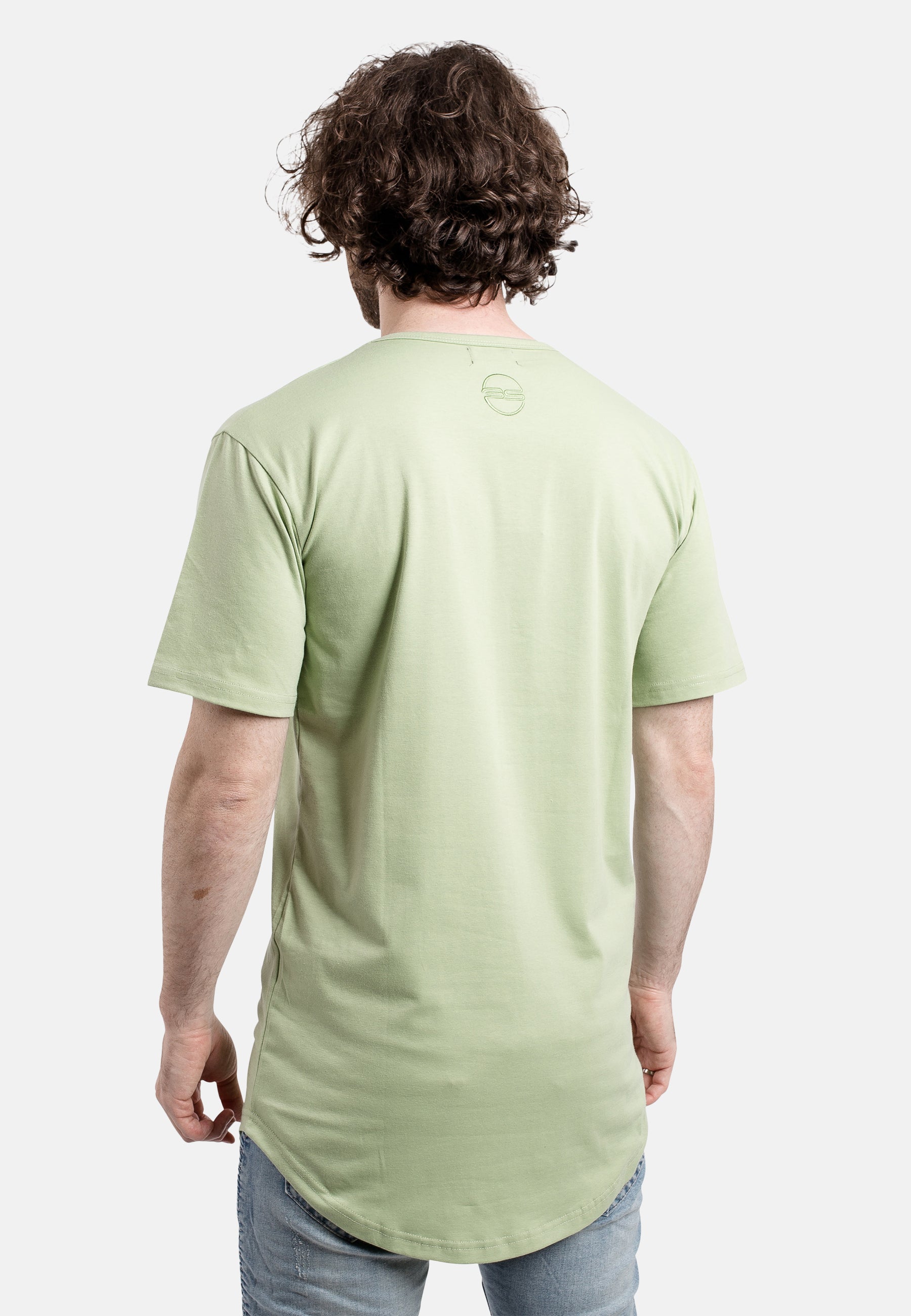 Blackskies-Round-Longline-T-Shirt-Sage-Green-Back