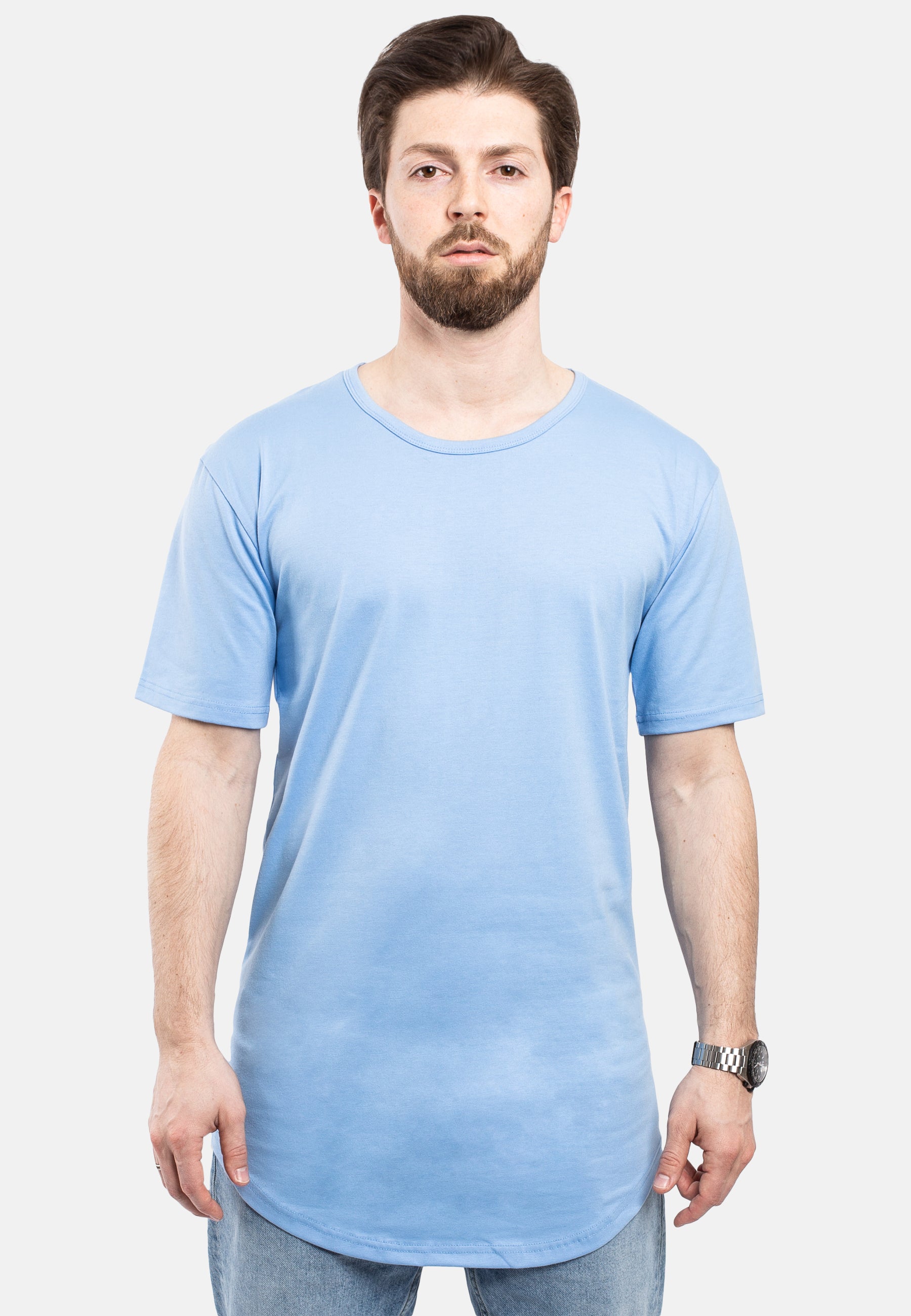 Blackskies-Round-Longline-T-Shirt-Sky-Blue-Mens-Curved-Tee-Front