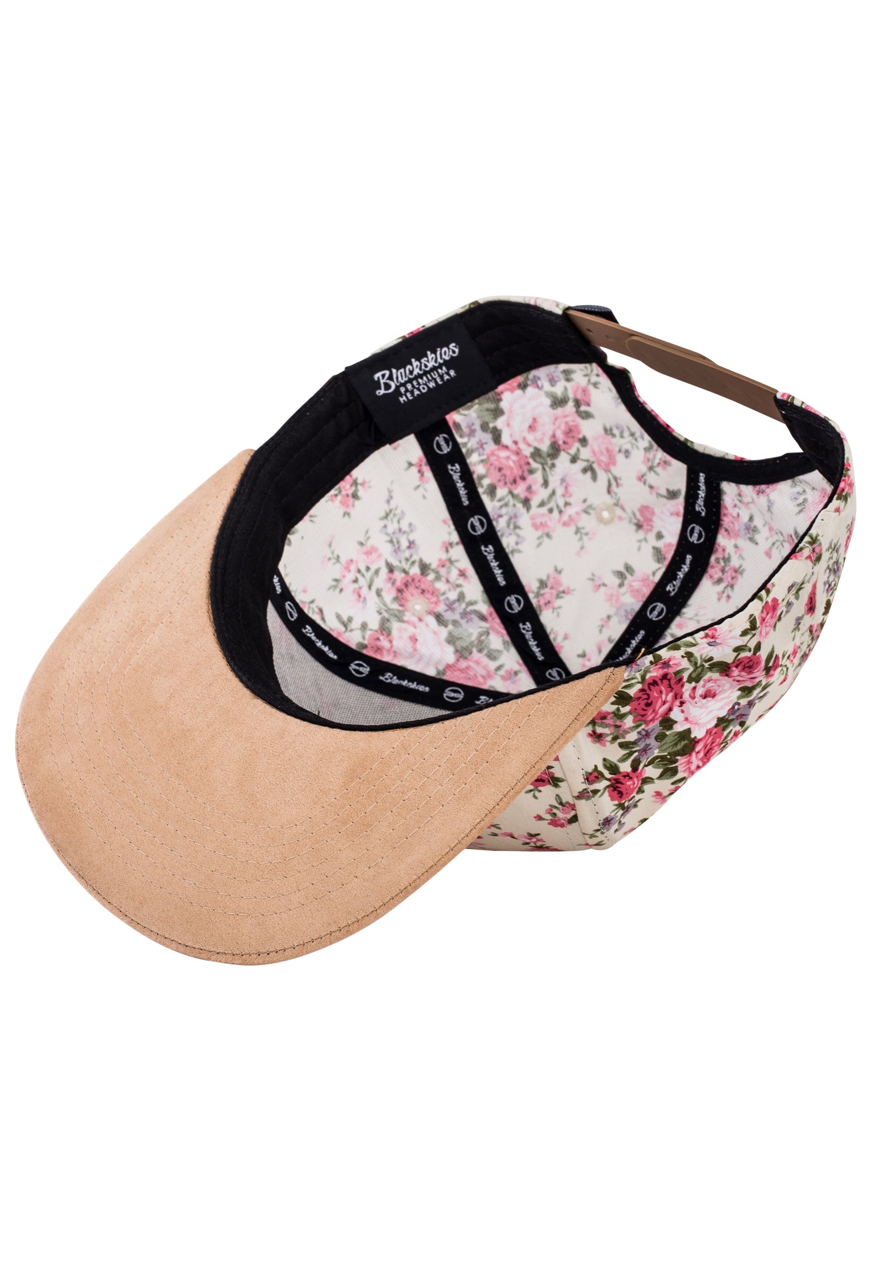 Blackskies-Sakura-Snapback-Cap-Floral-Cherry-Blossom-Suede-Brim