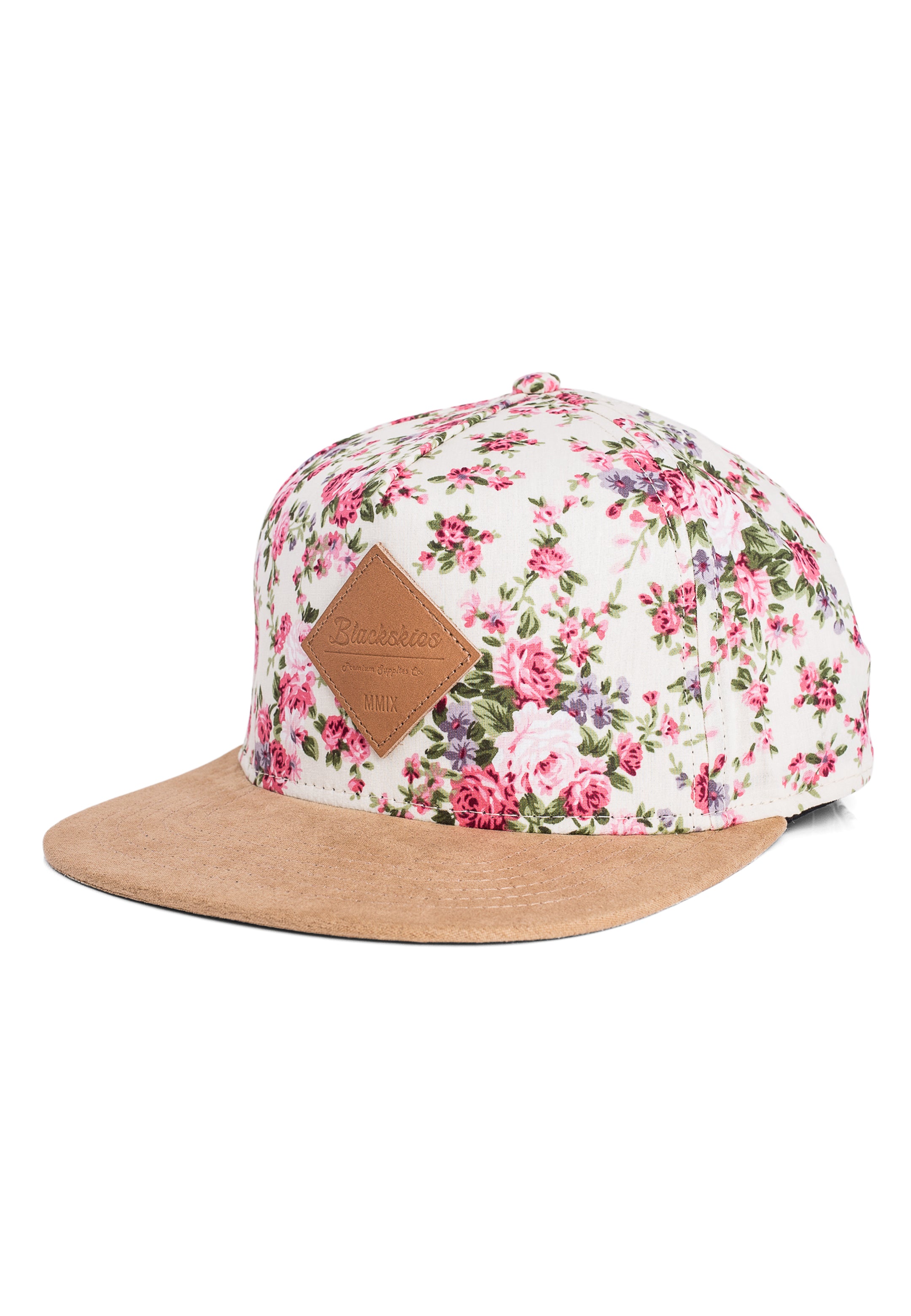 Blackskies-Sakura-Snapback-Cap-Floral-Cherry-Blossom-Suede
