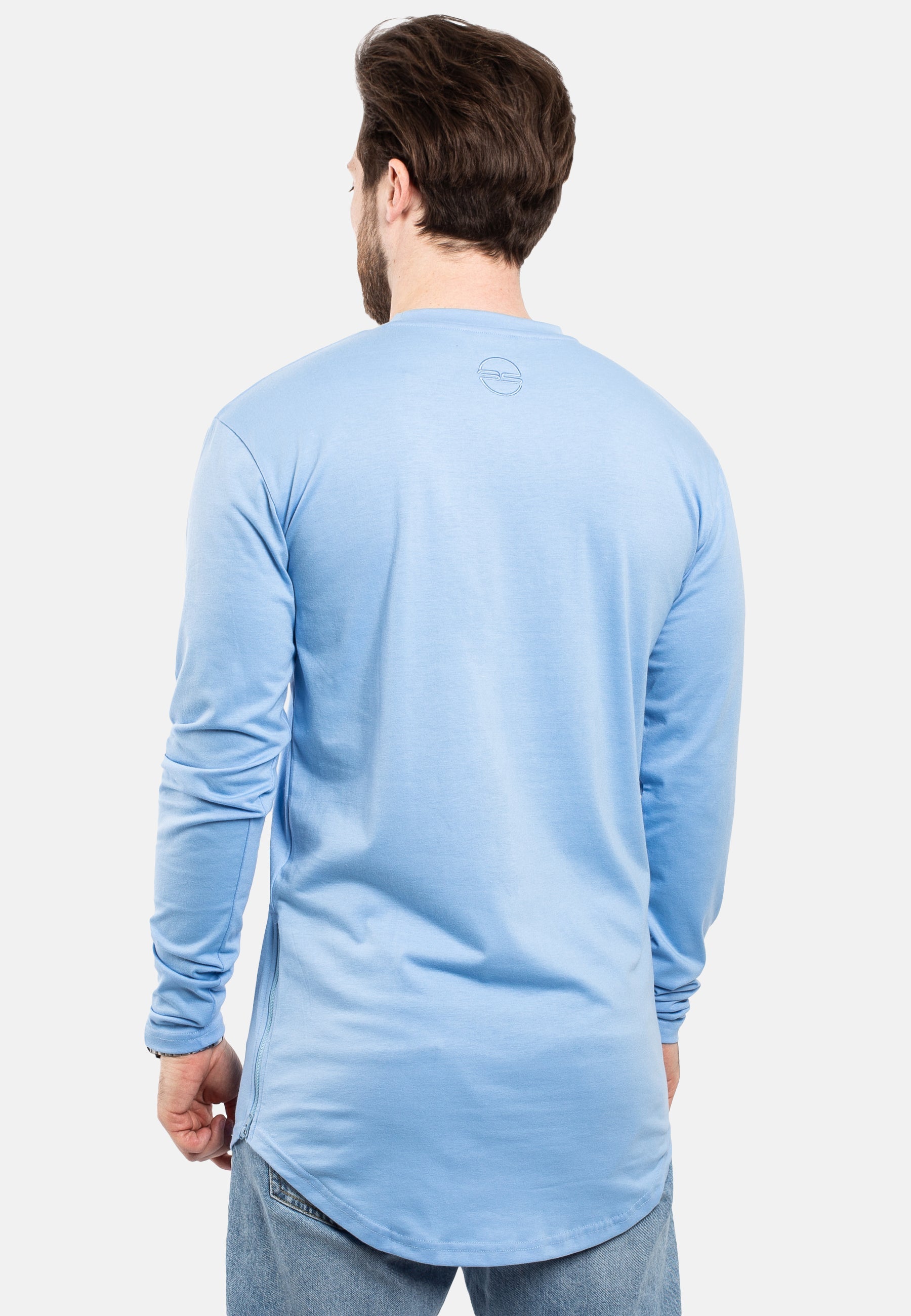 Blackskies-Side-Zip-Long-Sleeve-Longline-T-Shirt-Sky-Blue-Long-Tee-Mens-Back