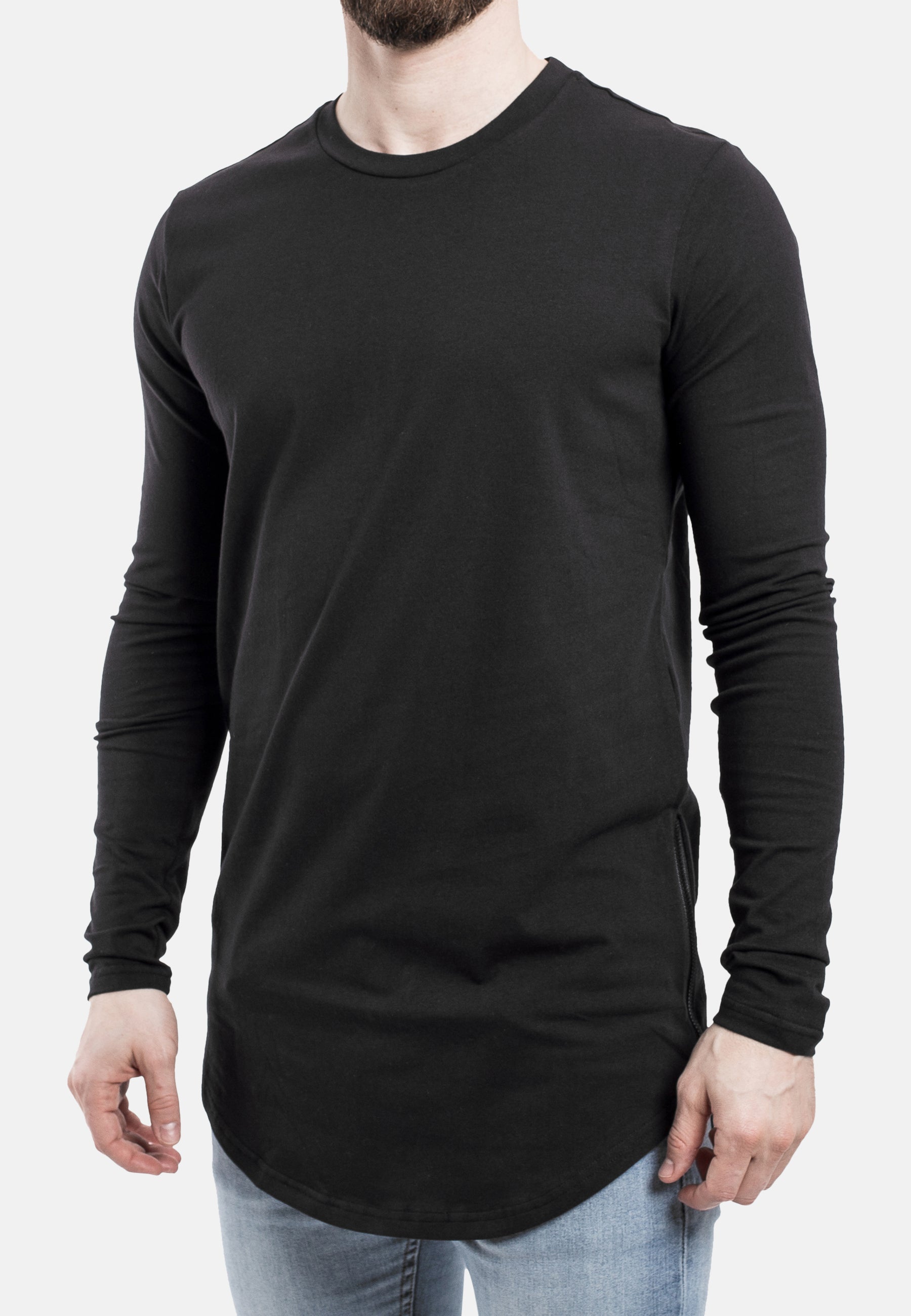 Blackskies-Side-Zip-Longline-Long-Sleeve-T-Shirt-Black-Curved-Hem-Zipper-Detail