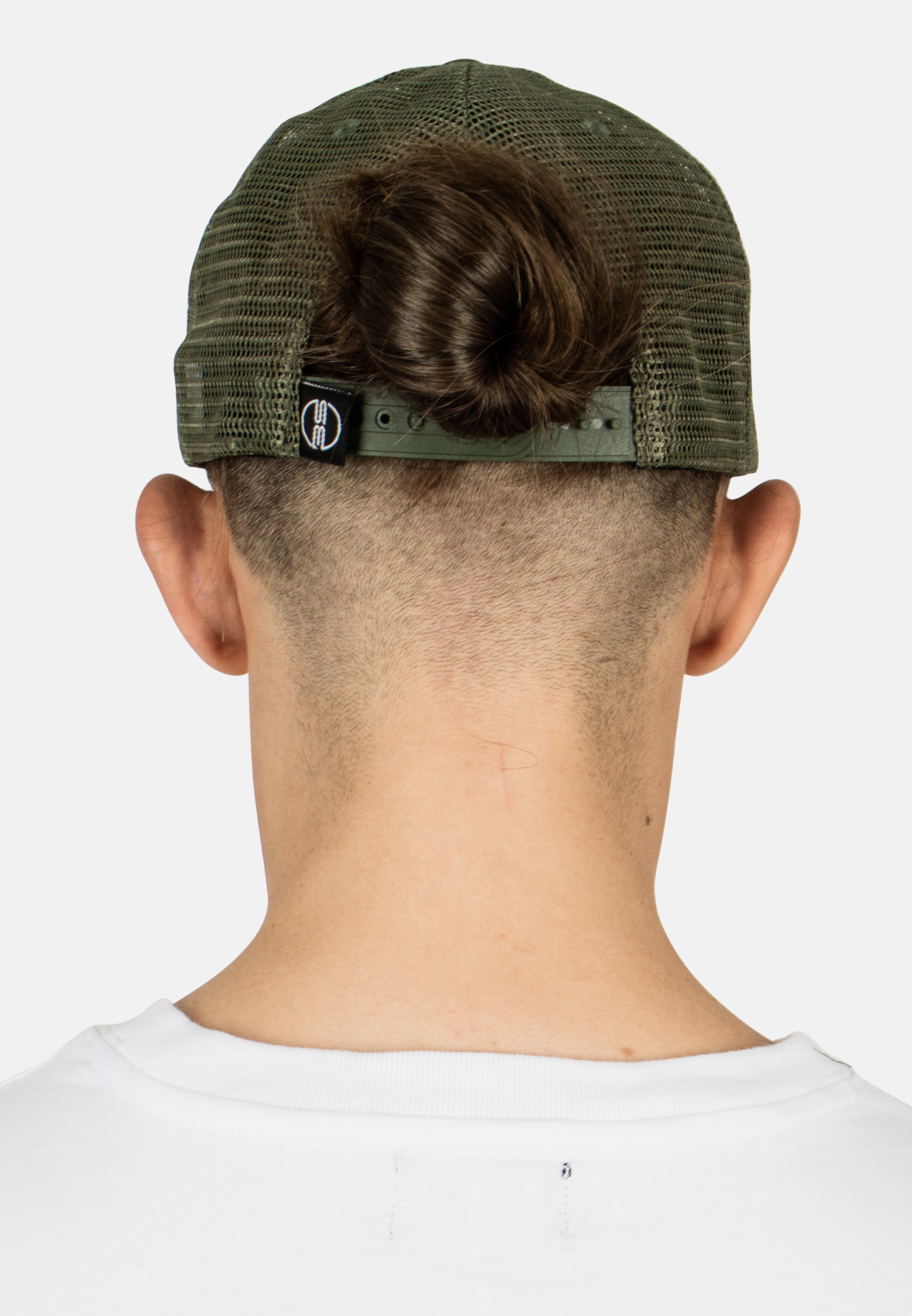 Blackskies-Team-Baseball-Cap-Olive-White-Model-Back