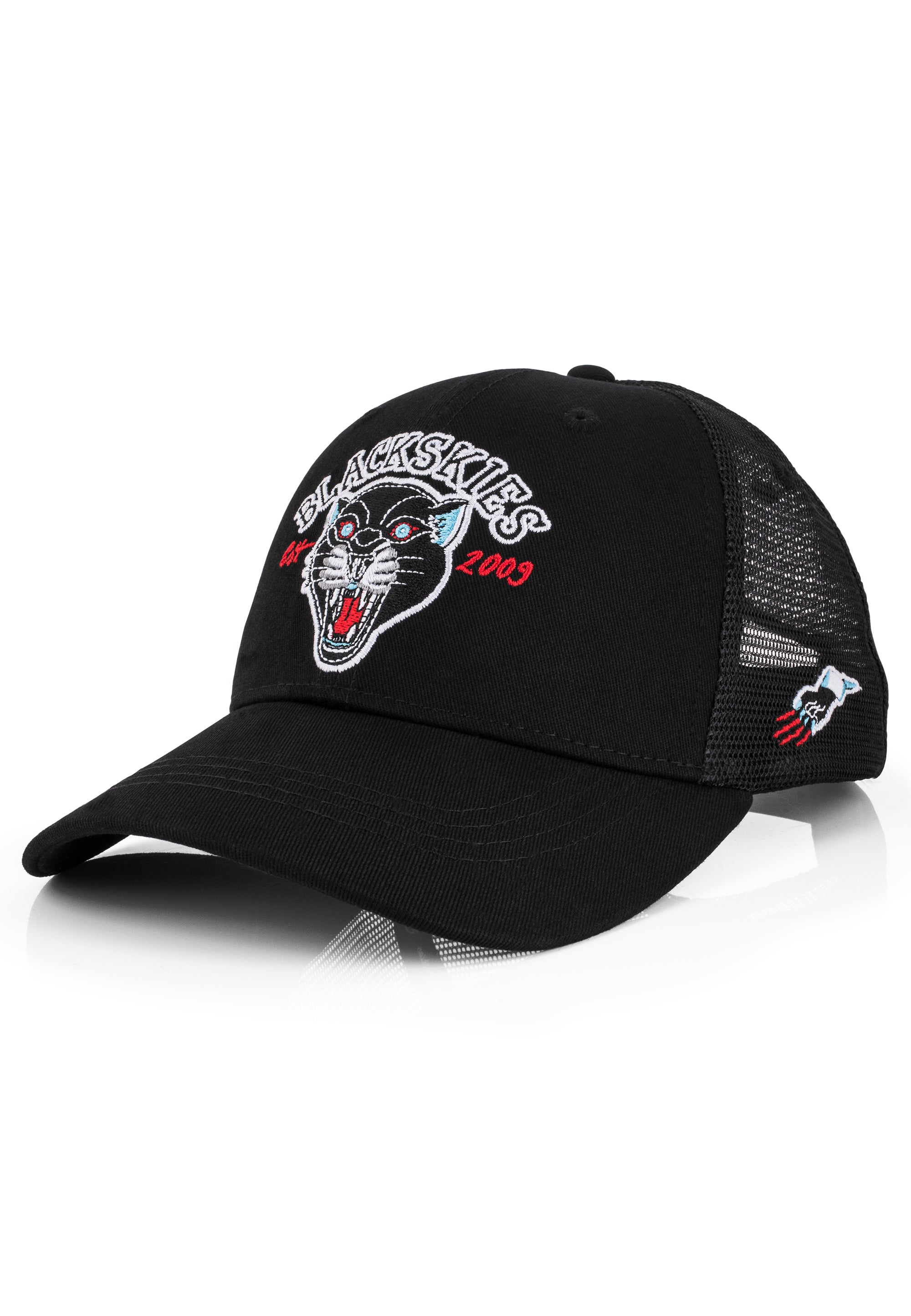 Blackskies-Traditional-Tattoo-Trucker-Cap-Panther-Triple-Black-2