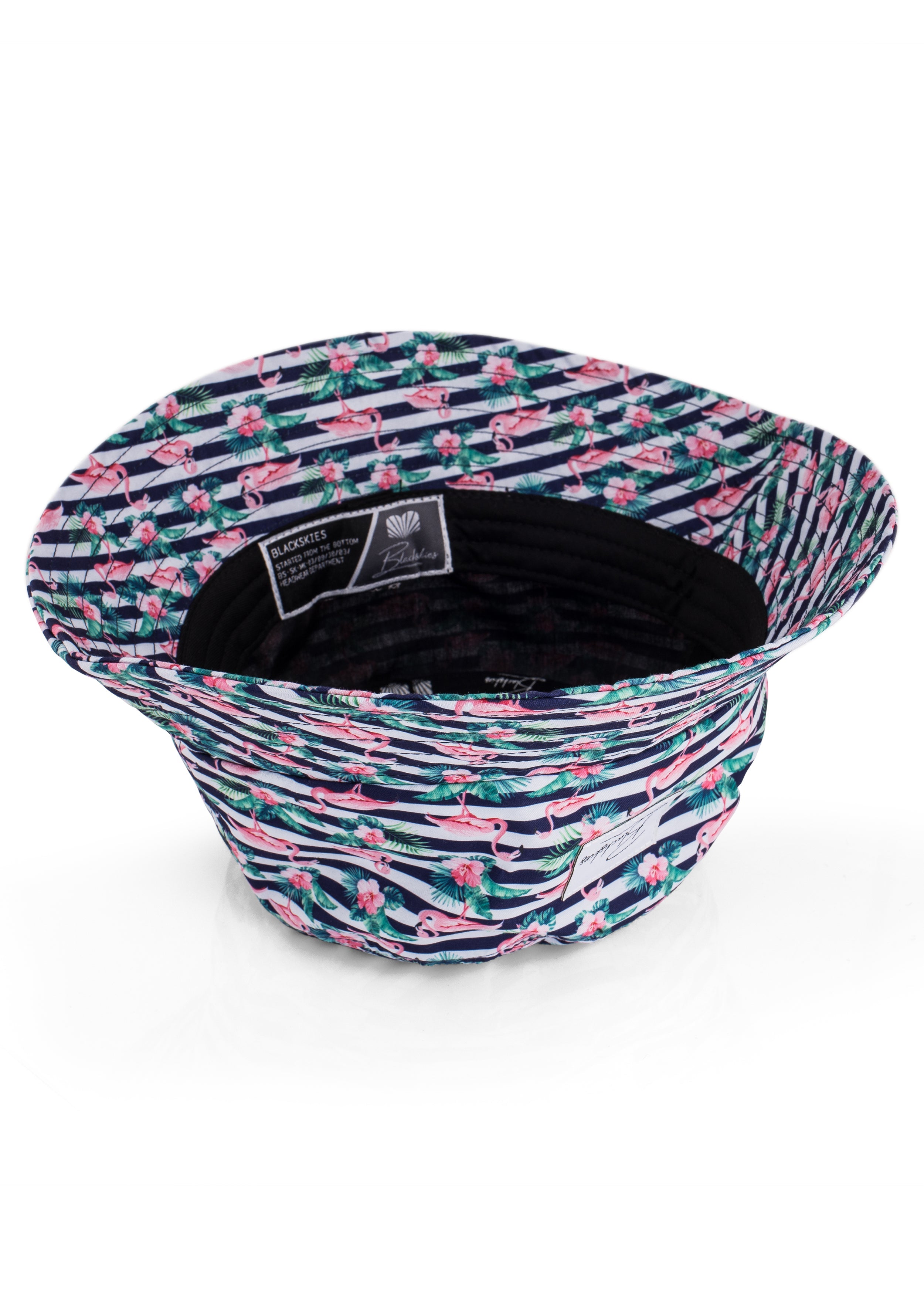 Blackskies-Tropical-Flamingo-Bucket-Hat-Blue-White-Striped-6