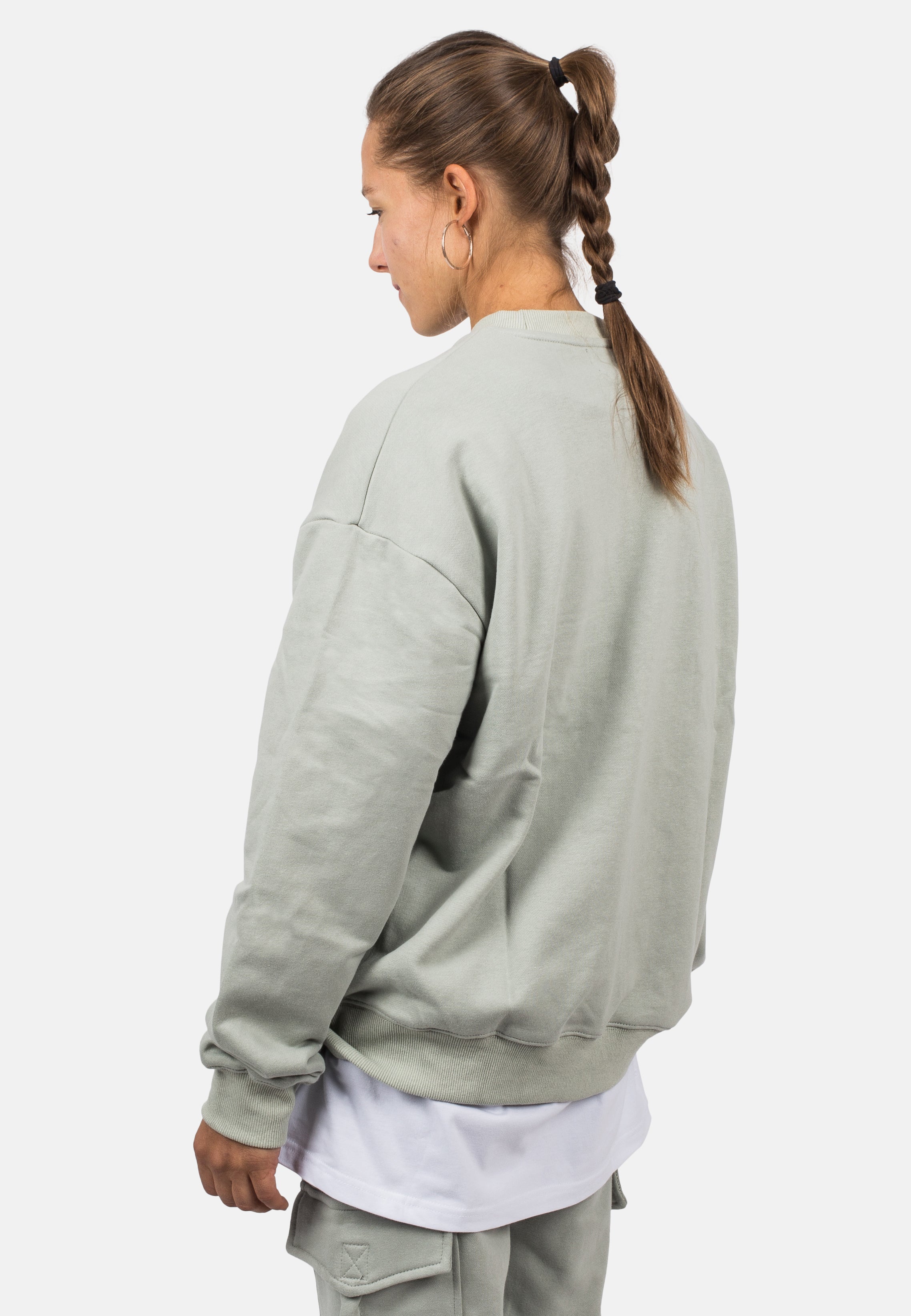 Blackskies-Unisex-Oversized-Heavyweight-Crewneck-Sweater-Sage-Female-Back