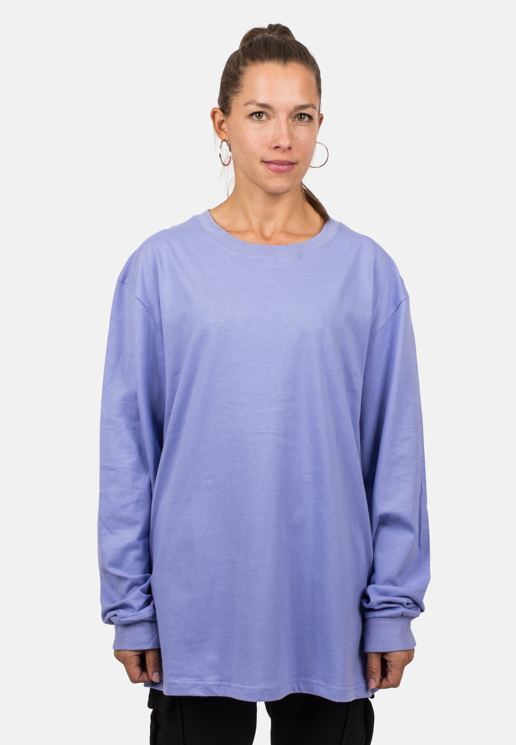 Blackskies-Unisex-Oversized-Long-Sleeve-Shirt-Lavender-Female-2