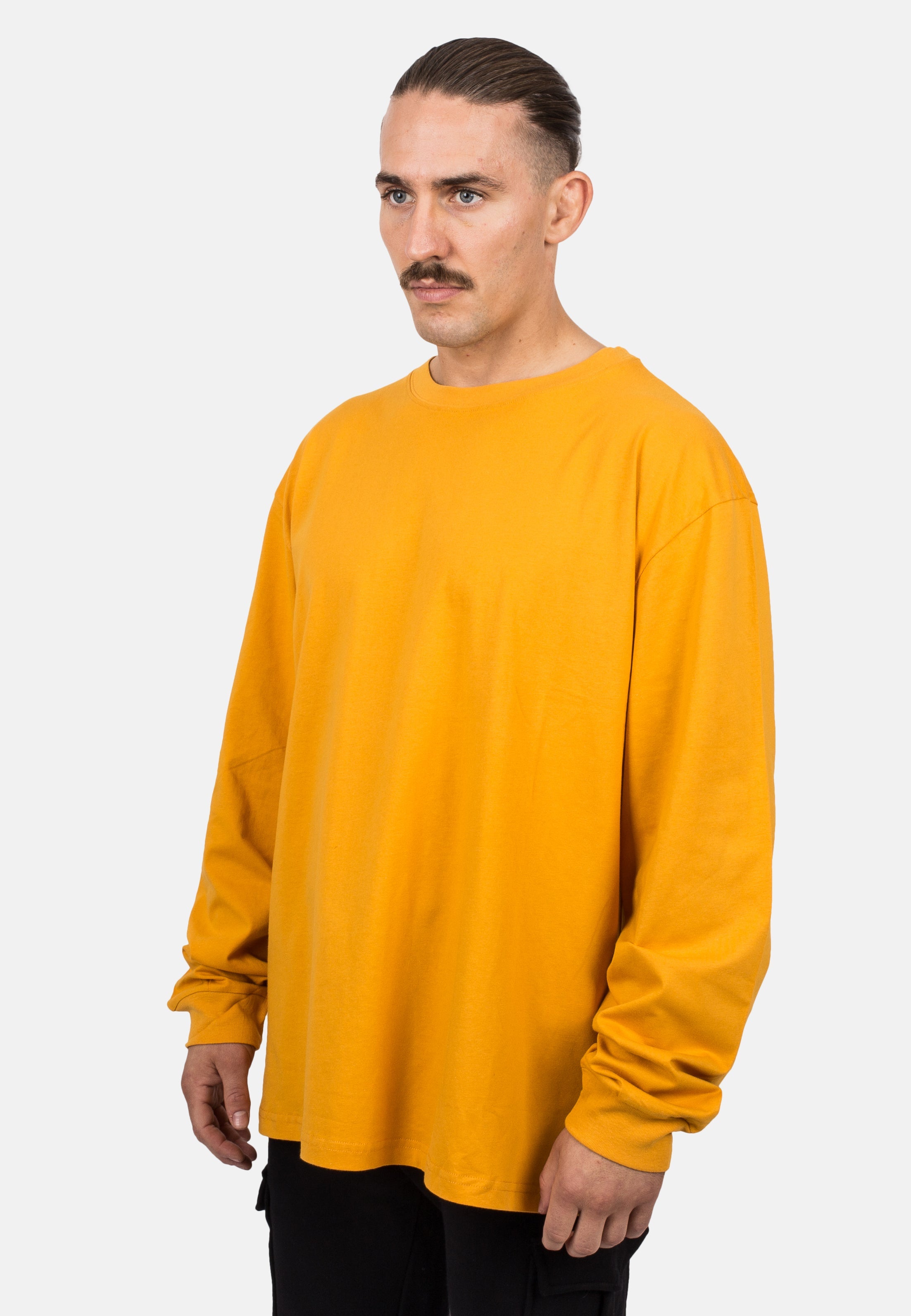 Blackskies-Unisex-Oversized-Long-Sleeve-Shirt-Mustard-Male-3
