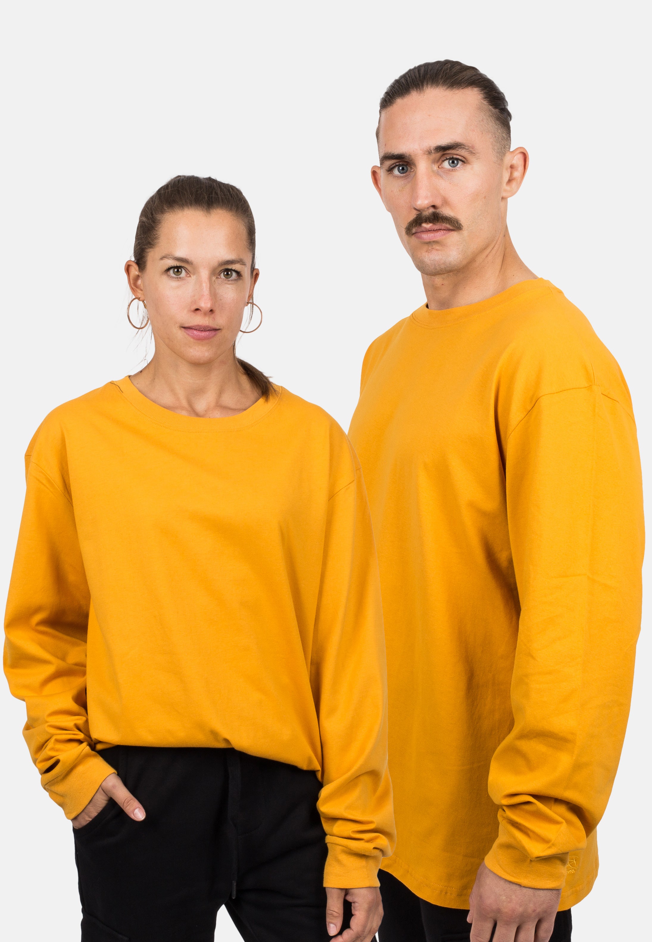 Blackskies-Unisex-Oversized-Long-Sleeve-Shirt-Mustard-Male-Female