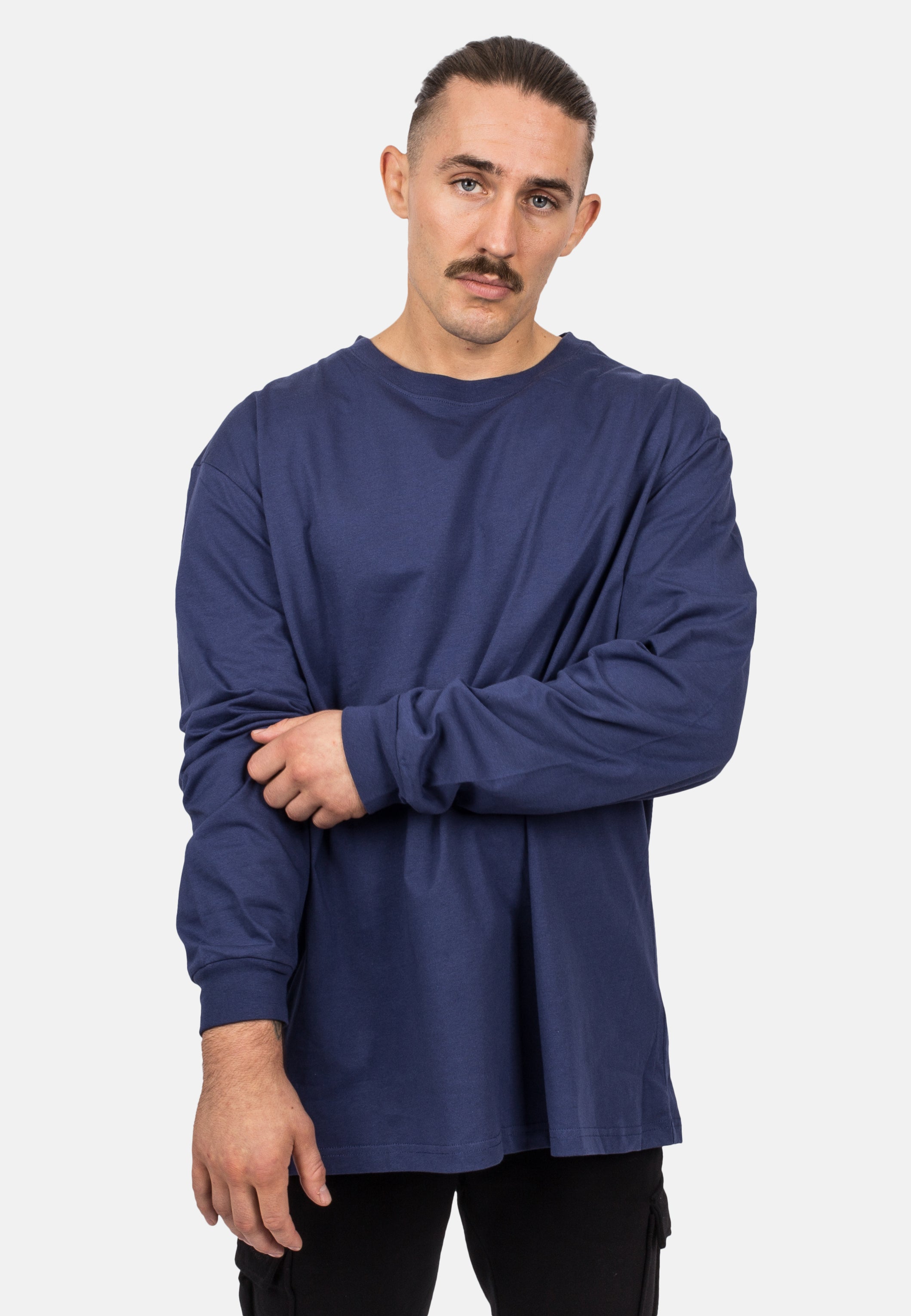 Blackskies-Unisex-Oversized-Long-Sleeve-Shirt-Navy-Blue-Male-1